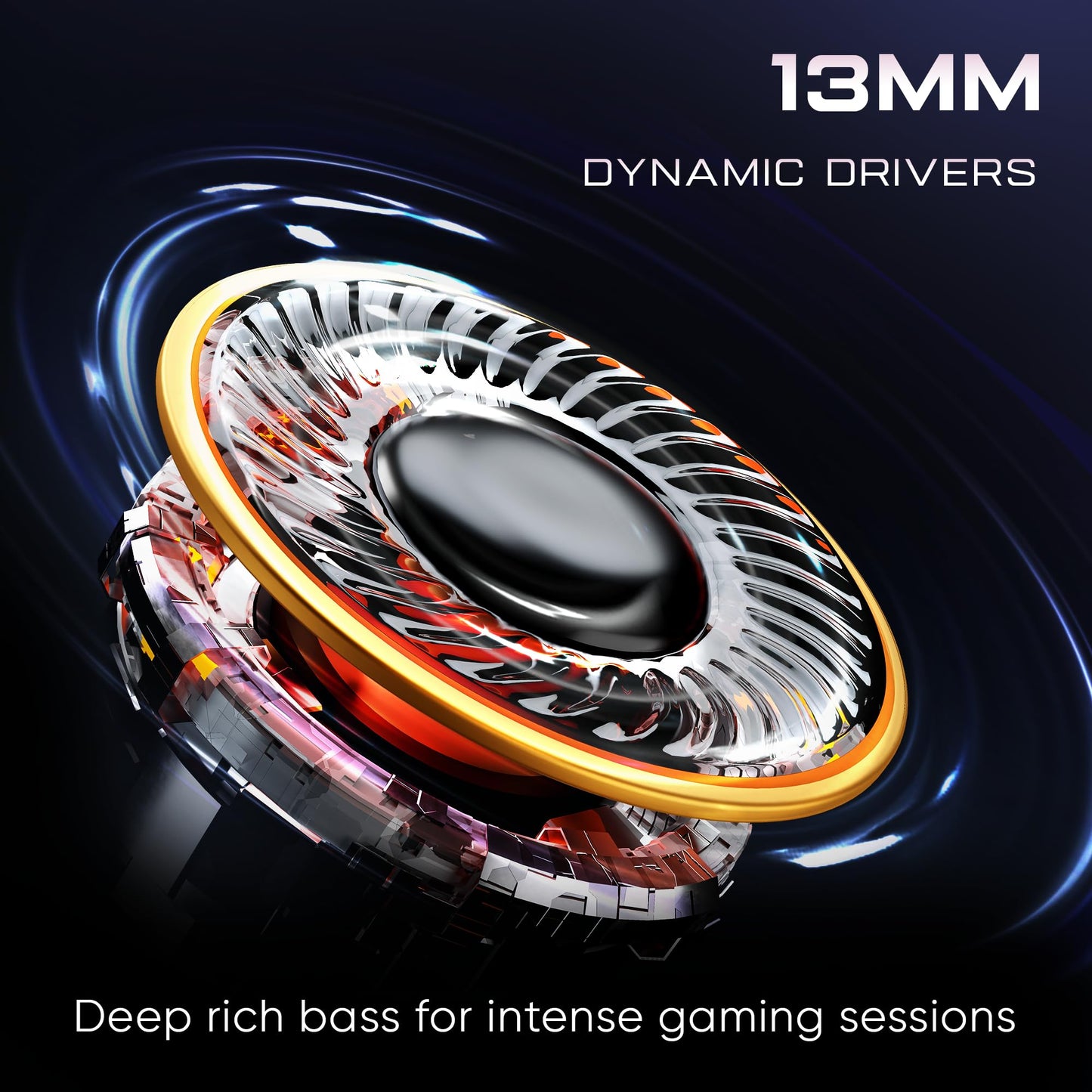 Mivi Commando X7 [Just Launched] Gaming in Ear Earbuds: 35ms Low Latency, Aurora Lights, Dual RGB,13mm Bass Drivers, 50Hrs Playtime,Type C, AI ENC, Made in India Ear buds Wireless Bluetooth Gaming TWS