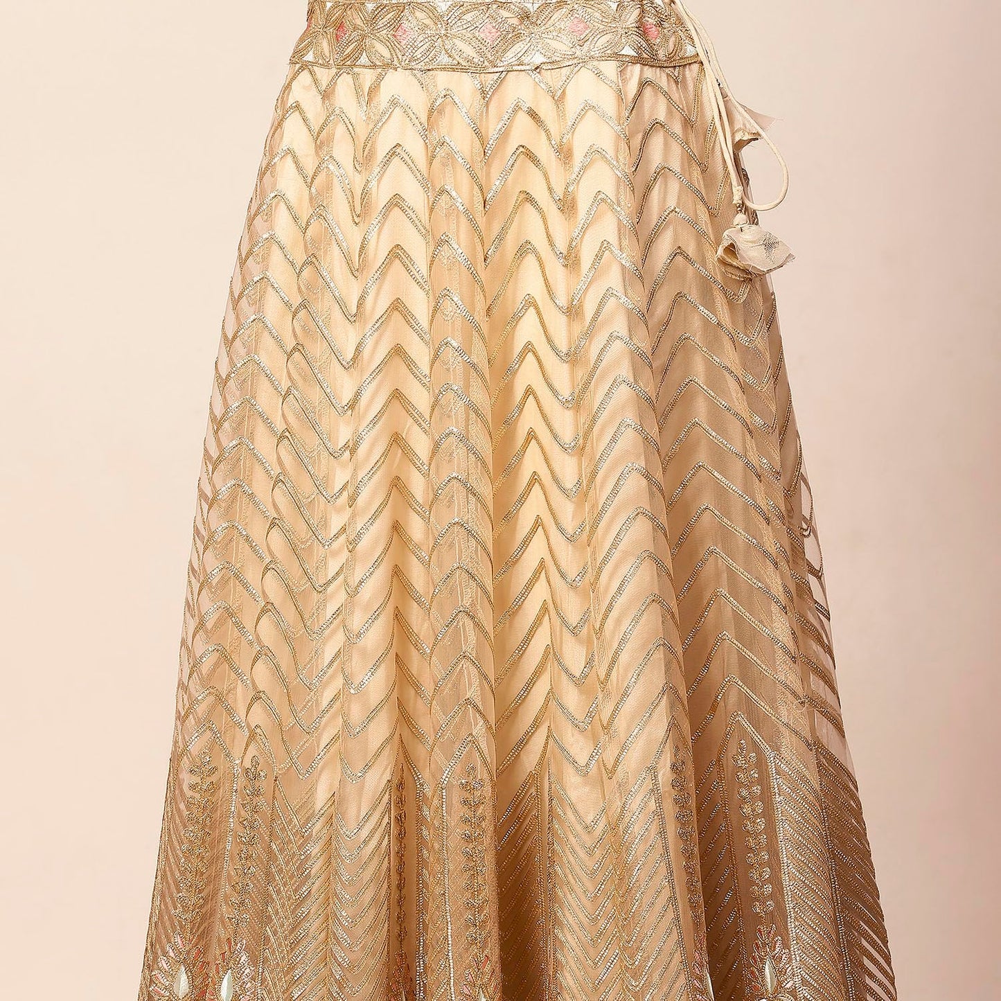 Biba Women's Viscose Lehenga Set (SKDZARI10202AW25BEG_Beige_34)