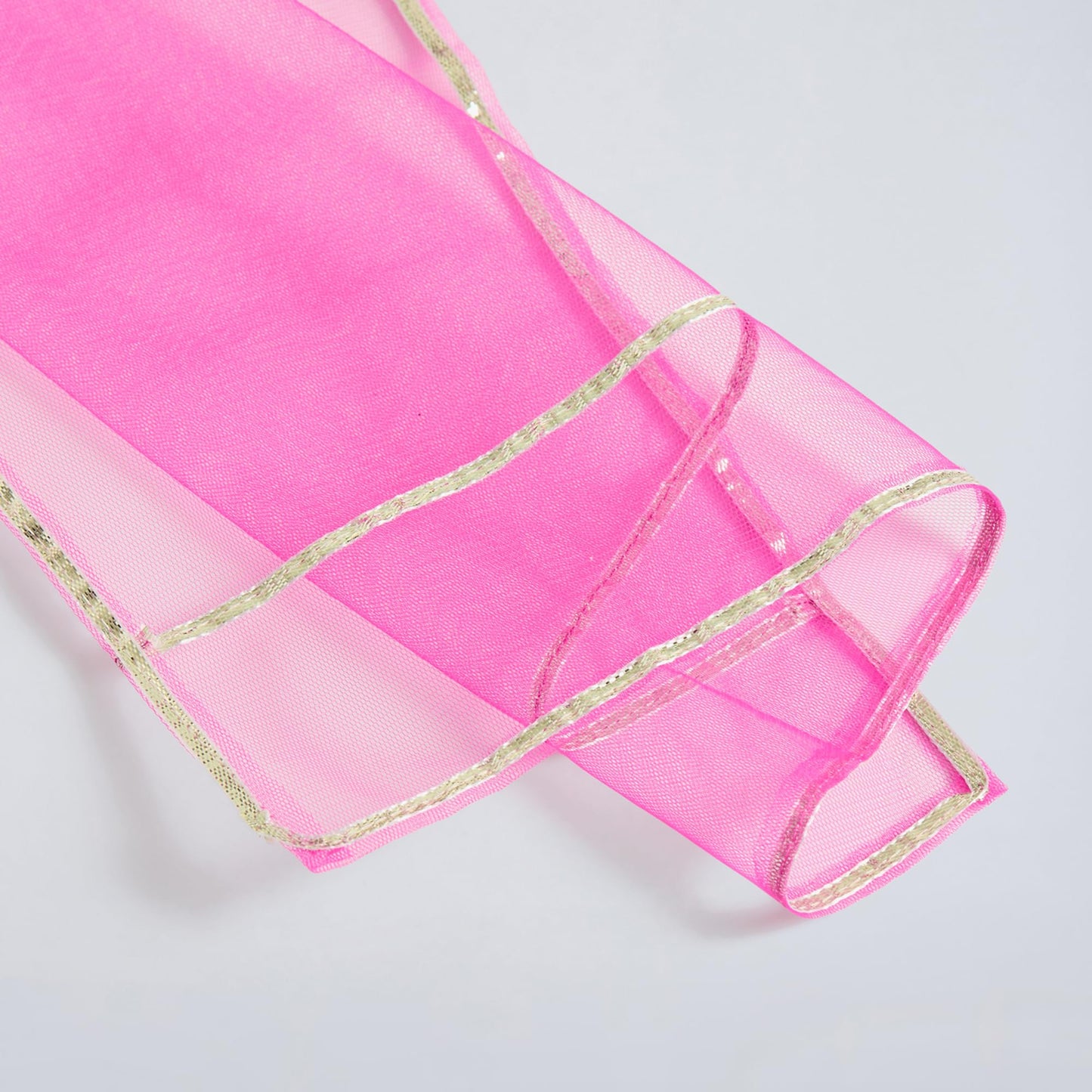 Hopscotch Girls Sleeveless Pink 2-Pc Sequin Lace Trim Lehenga Choli Set For Ages (9-10 Years)