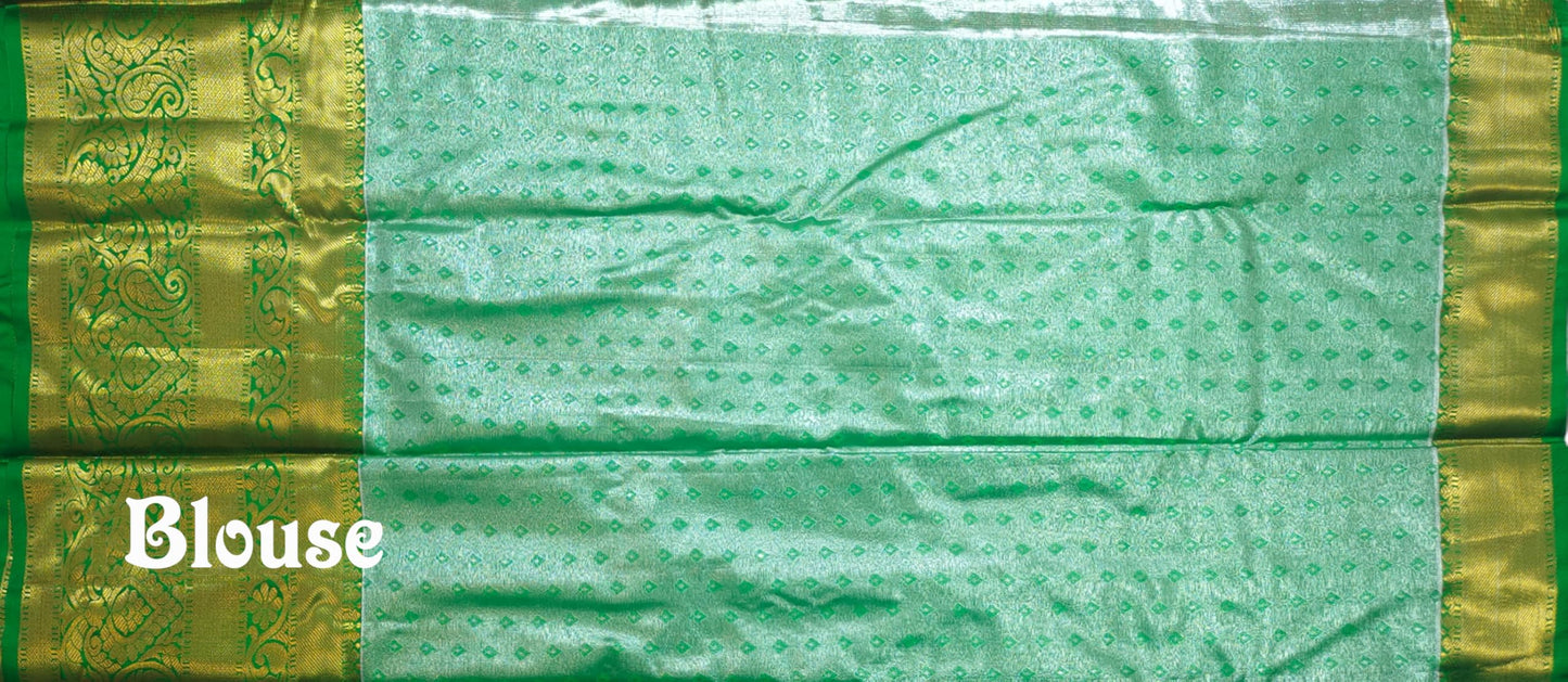 VFCollections Women's Kanchipuram Silk Pure Pattu Sarees With Blouse (VFC626-2)