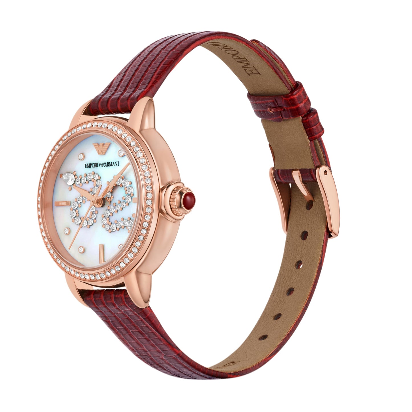 Emporio Armani Red Quartz Leather Watch AR11646