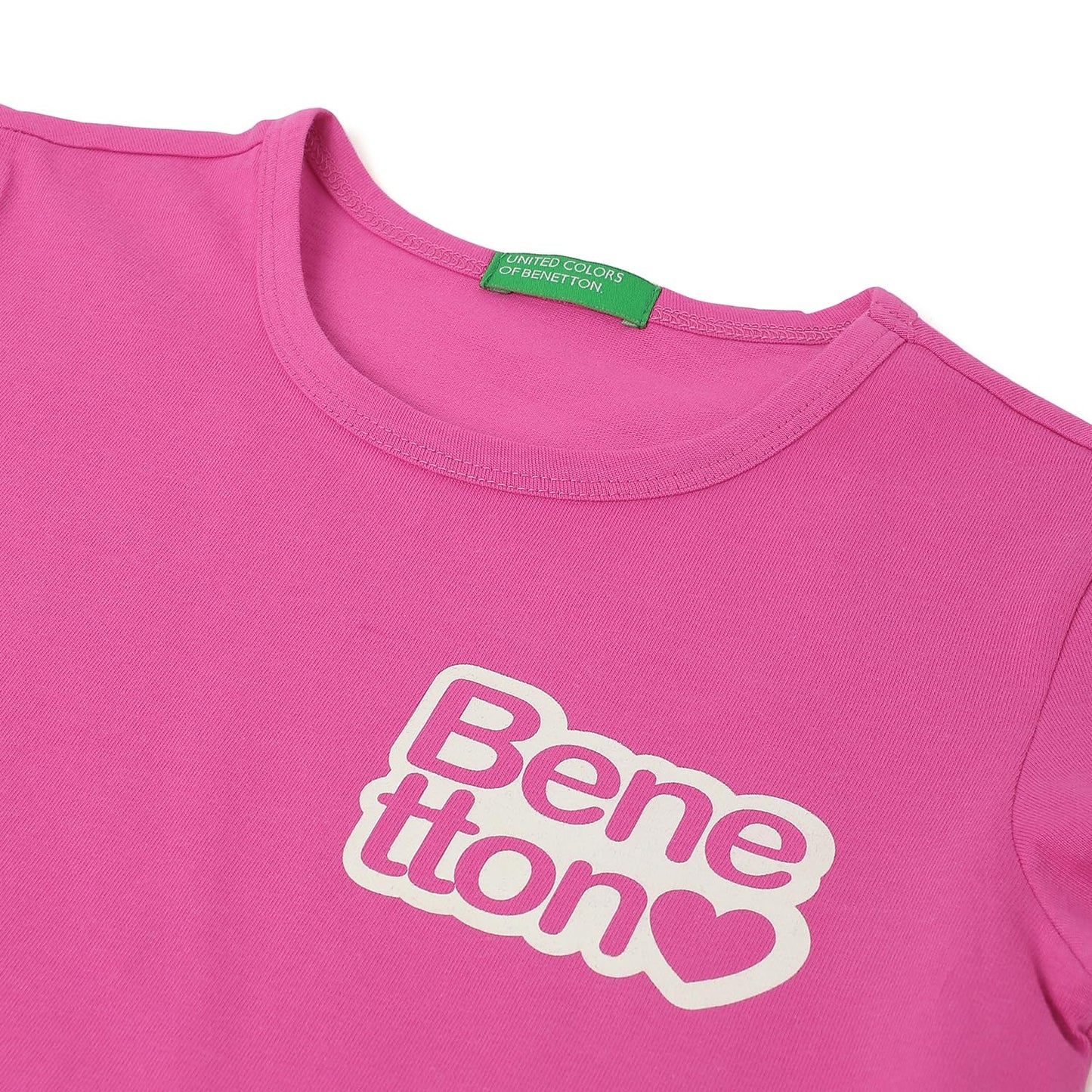 United Colors of Benetton Kidz Regular Fit T-Shirt (24A3096CEPP1IRR1_Pink