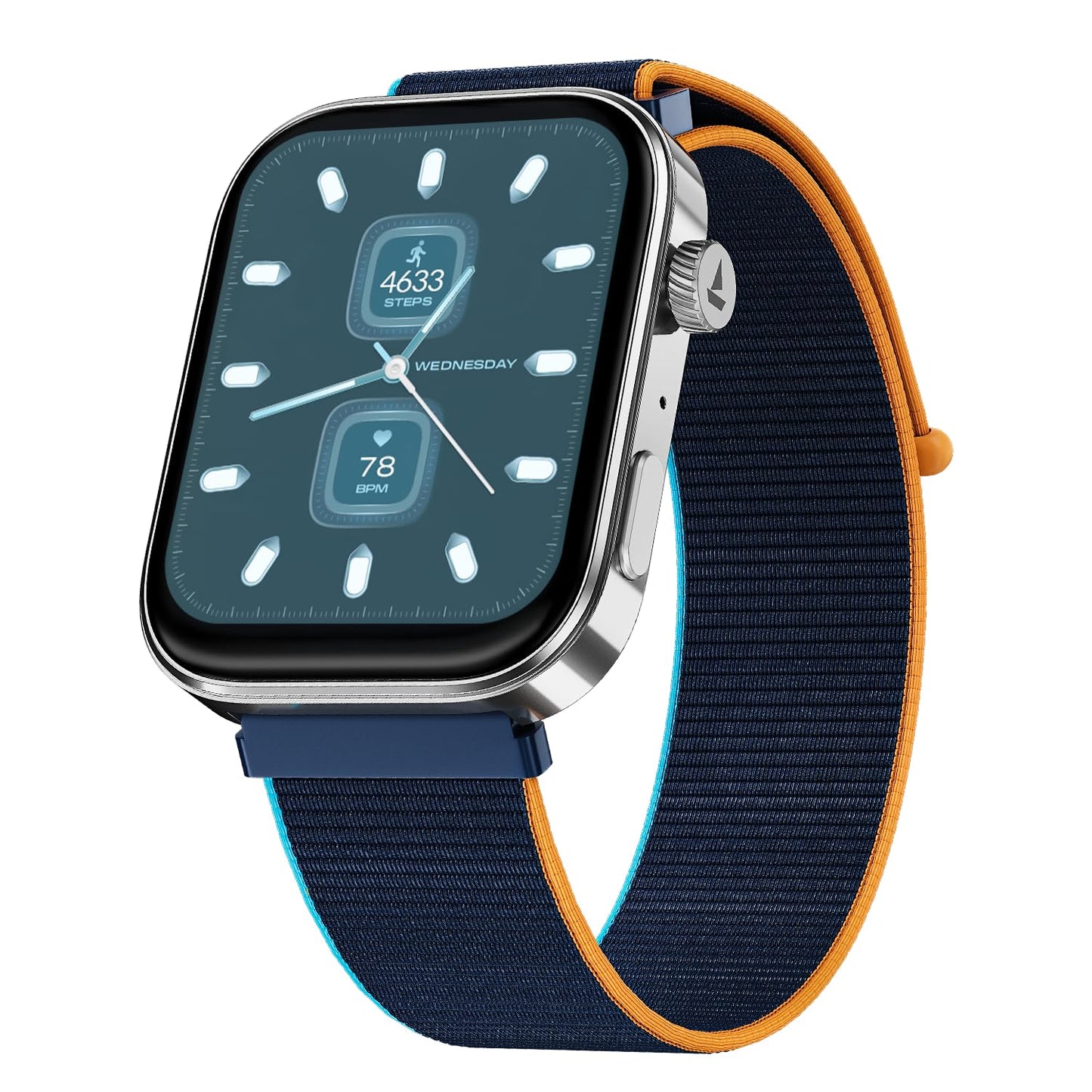 Boat Chrome Endeavour, Premium Metal Body, 1.96”(4.97cm) AMOLED Display,AI Coach Health Insights,Advanced S1 Processor,HRV,VO2 Max,Auto Watchface Refresh, Smart Watch for Men & Women (Fusion Blue)