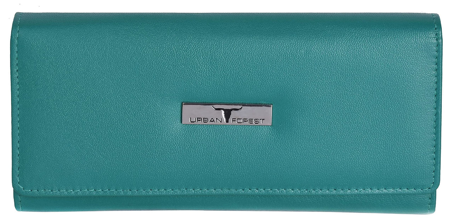 URBAN FOREST Natalie Light Blue Womens Leather Wallet