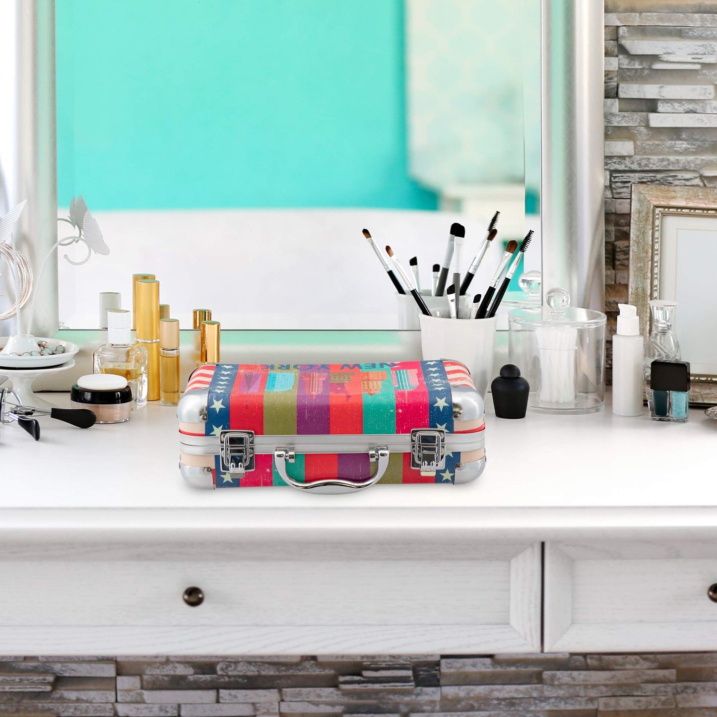 Vokai Makeup Kit Gift Set - 41 Eye Shadows, 7 Body Glitters, 1 Lip Liner Pencil, 1 Lipsticks, 4 Blushs, Eye liner pencil, 5 Concealers, 2 Lip Gloss, 5 Bronzers, Mirror