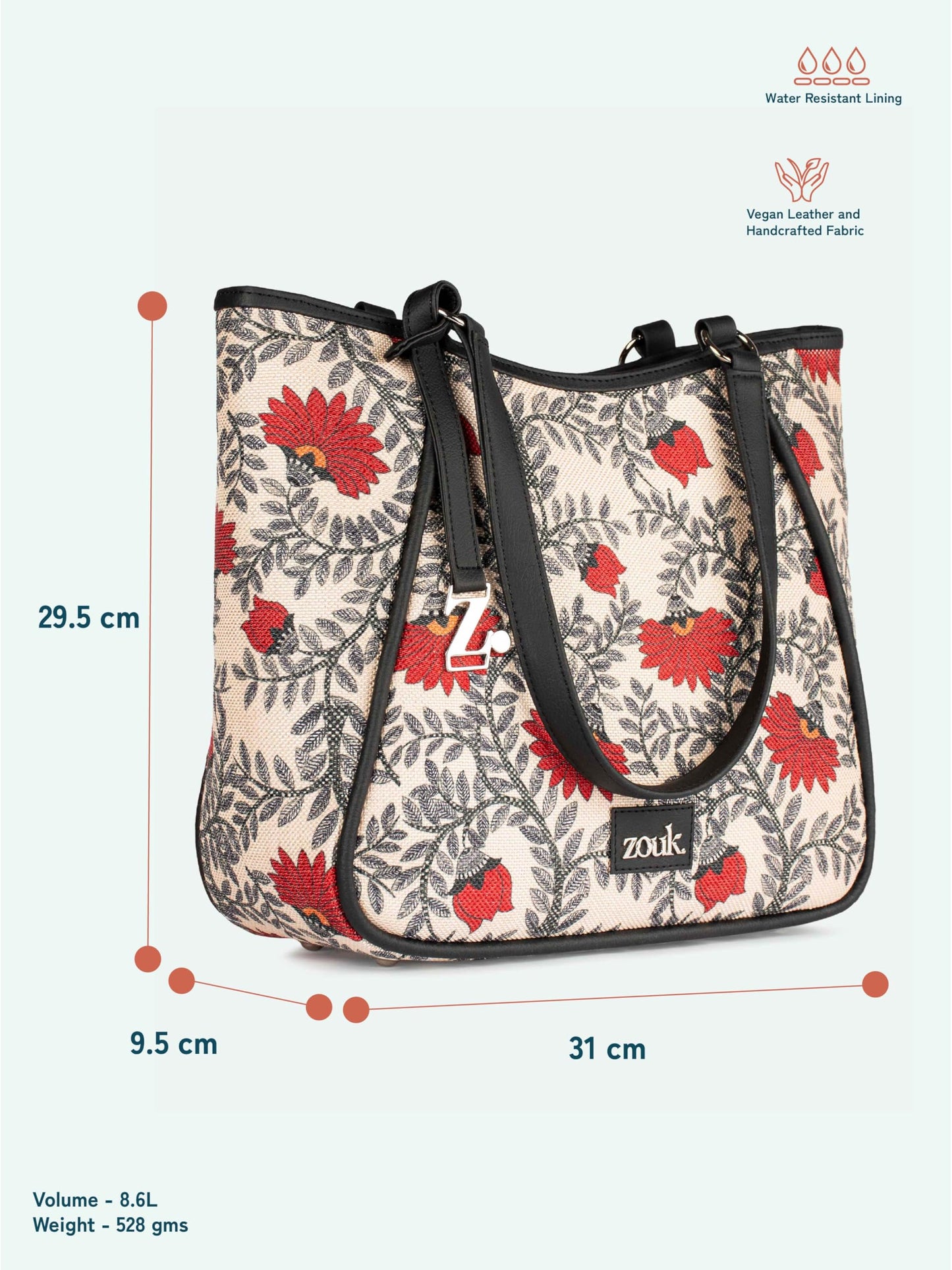 ZOUK Naisha Tote Bag - Nawabi Couture | Vegan Leather Handbag for Women