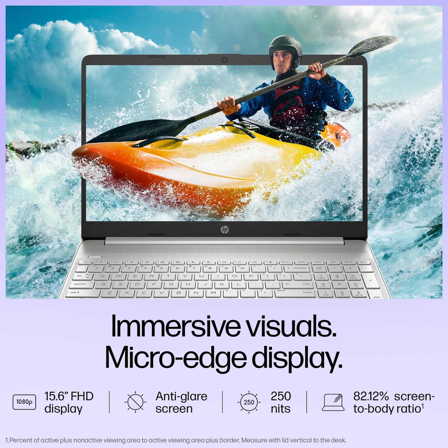 HP 15s,12th Gen Intel Core i3-1215U, 8GB DDR4, 256GB SSD, Anti-Glare, Micro-Edge, 15.6-inch(39.6cm) FHD Laptop, Intel UHD Graphics, Full-Size KB (Win 11, Office 21, Silver, 1.69kg) fy5010tu