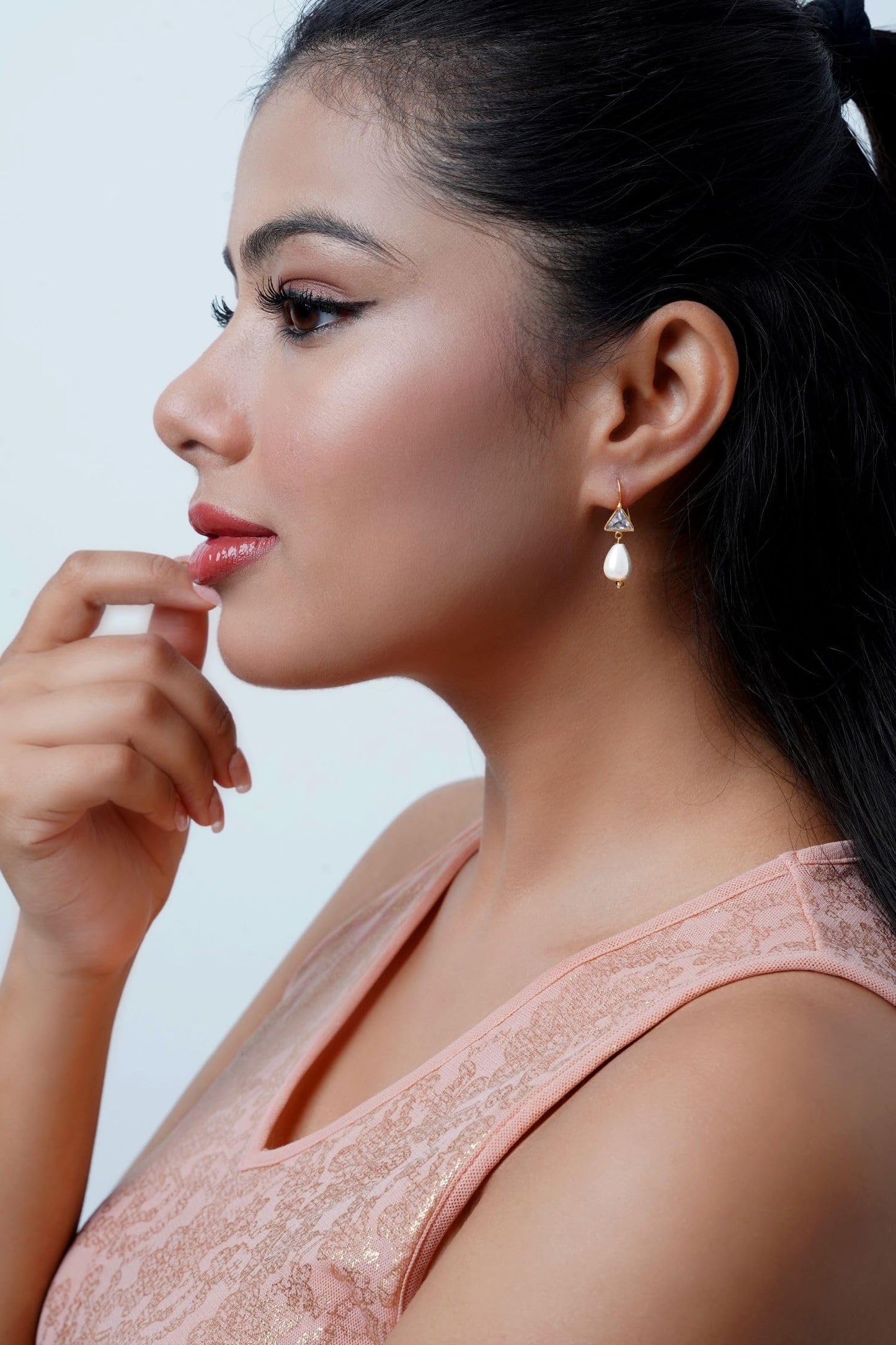 Slayinbyneelima Womens Gold Earrings 14K(585) Ideal For Dailywear Lightweight Gifting Pearl Jewellery.Perfect Also For Wedding Gift, Birthday Gift,