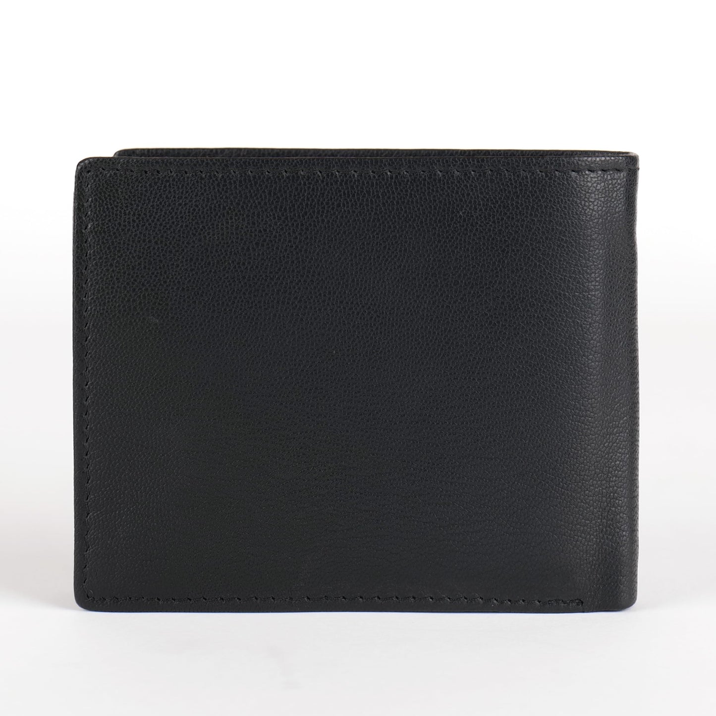 KARA Black Men's Genuine Leather Wallet – Bifold, 2 Cash Compartments, Coin Pocket, 10+ Card Slots, Hidden & Transparent Flip Sections