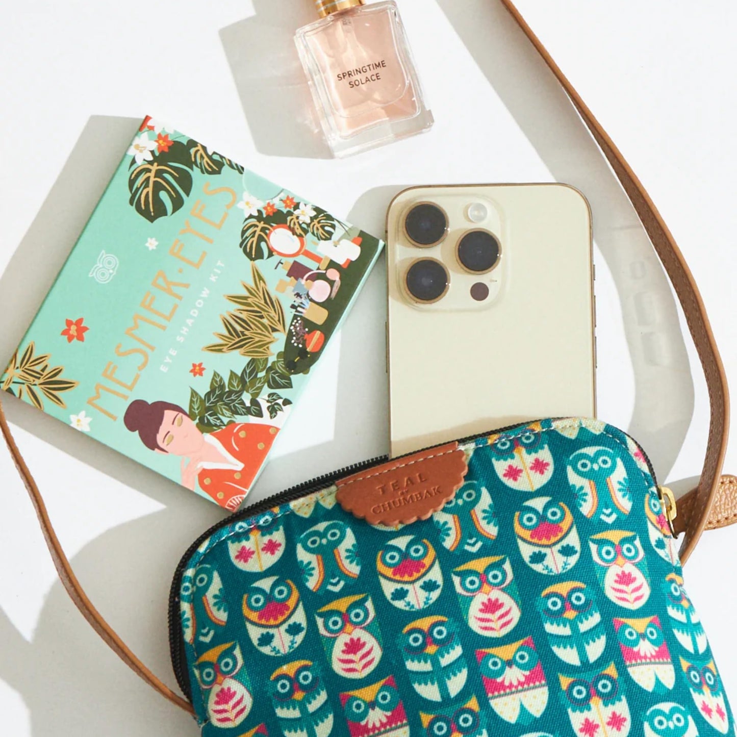 TEAL BY CHUMBAK Crossbody Sling Bag for Women | Stylish Printed Canvas Box Sling bag | Multipurpose Daily use Bag for Office/College/Travel