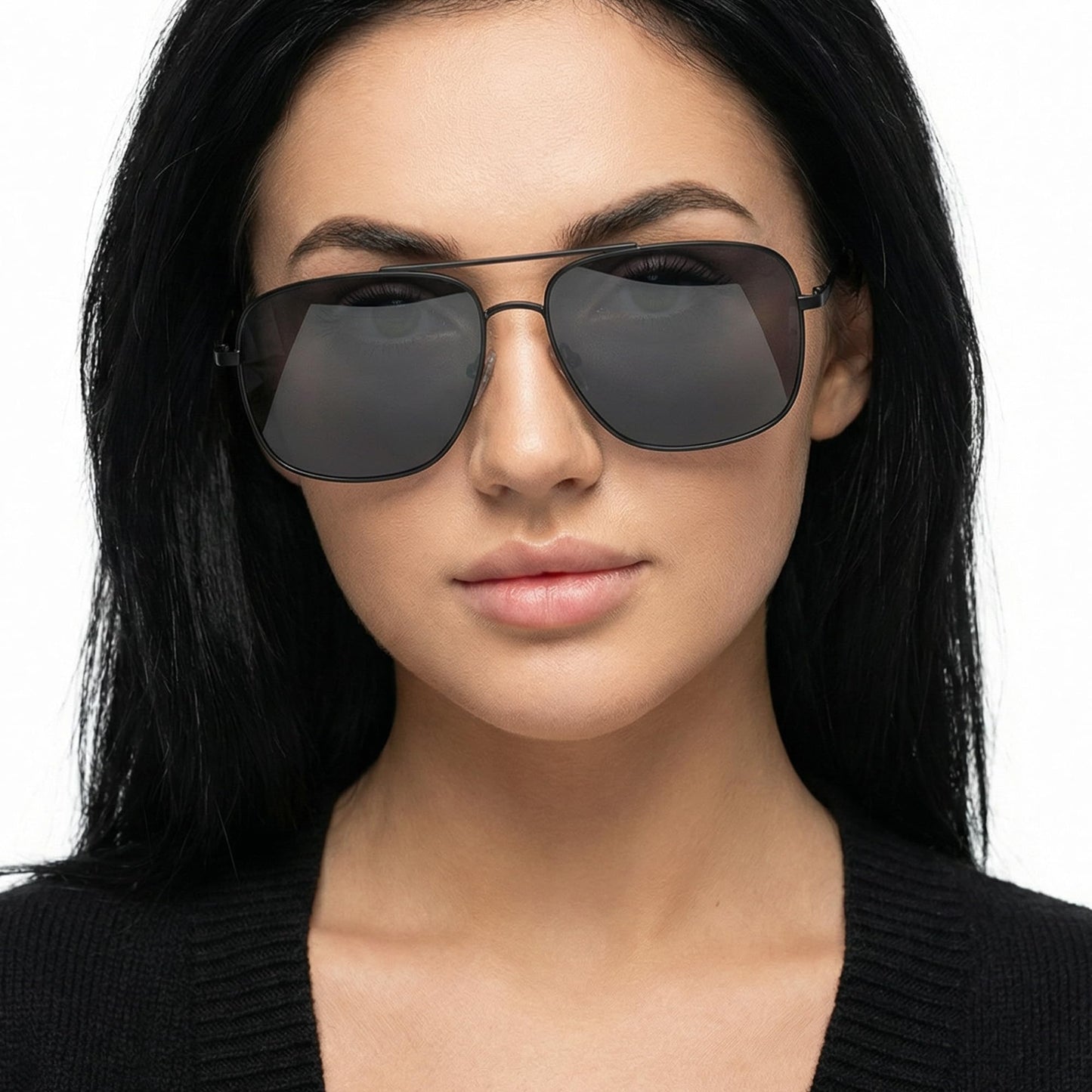VINCENT CHASE EYEWEAR By Lenskart | Full Rim Square | Polarized and 100% UV Protected Sunglasses | Men & Women | Large | VC S13716 (Color:-Black/Lens Brown)-Pack of 1