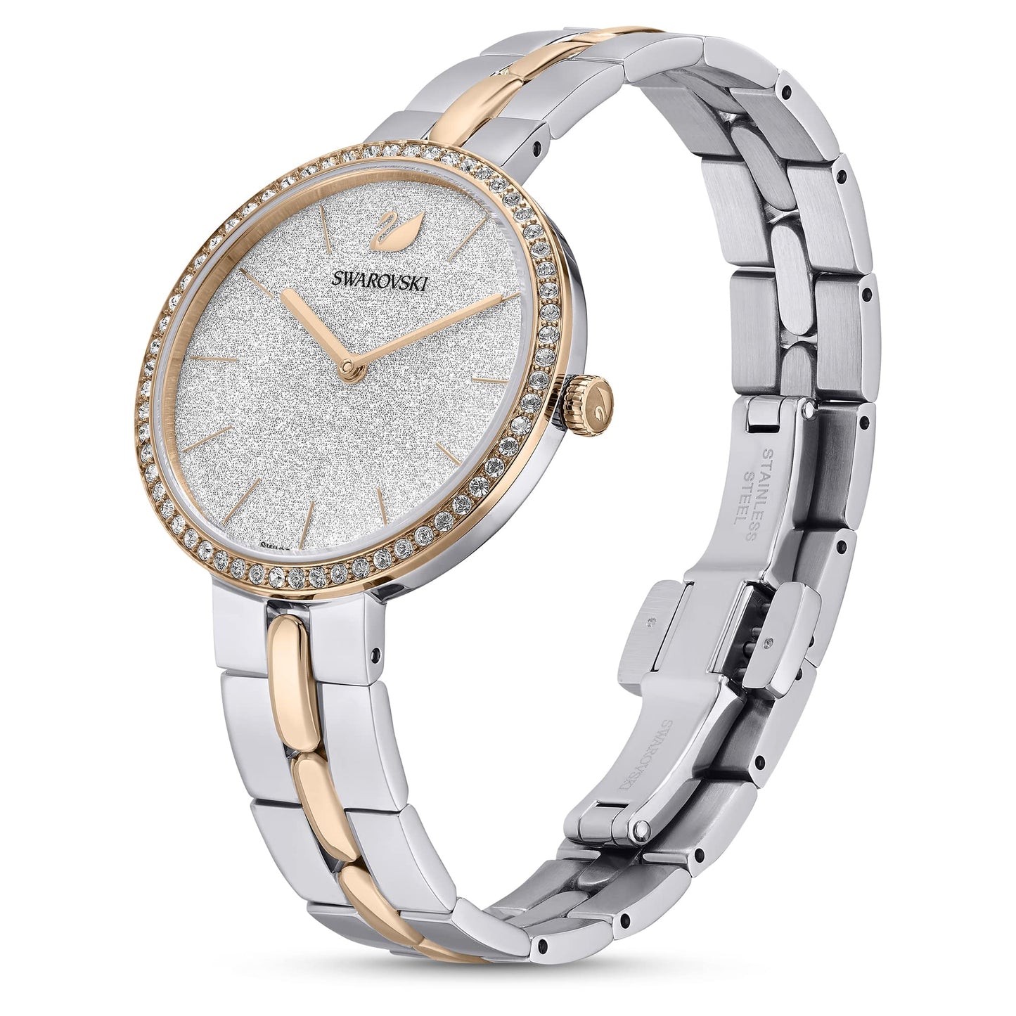 Swarovski Metal Analog White Dial Women's Watch-5644081,Multicolor Band