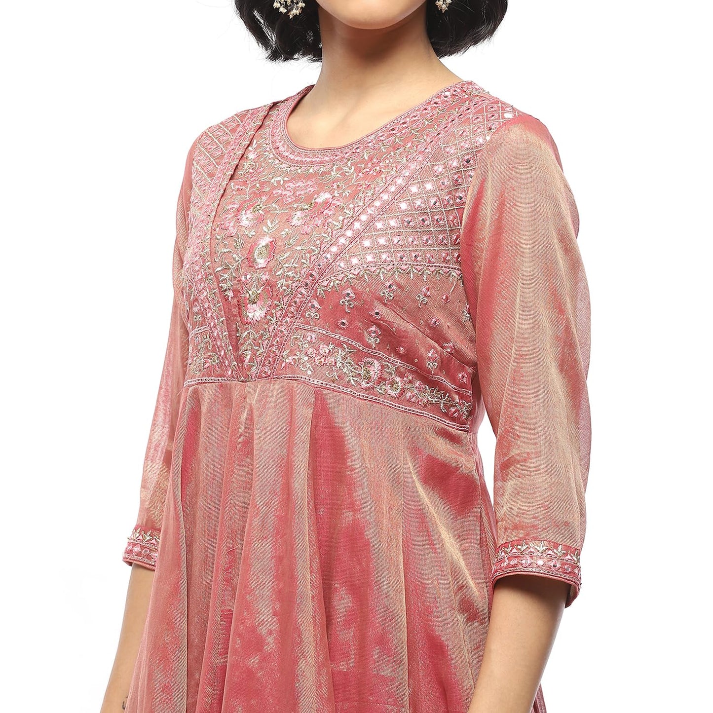 BIBA Women's Cotton Kurta Set (SKDRJPT10122AW24OLDROS_Old Rose