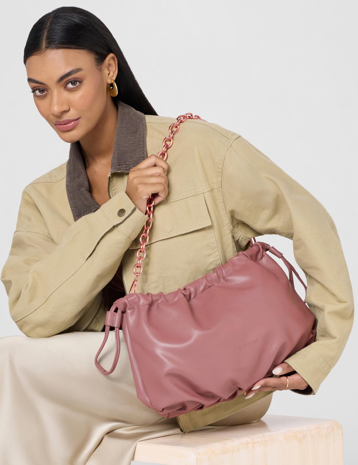 Caprese womens FELICIA S Medium TAUPE Satchel