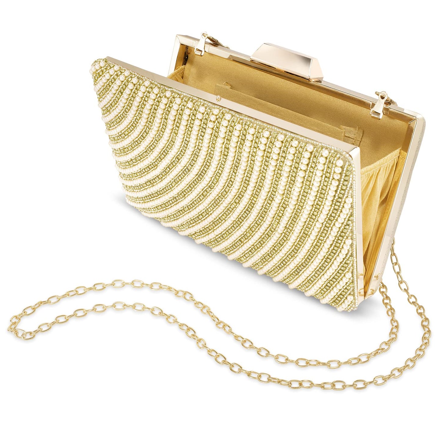 Peora Clutch Purses for Women Wedding Handmade Evening Handbags Party Bridal Clutch(C41G)