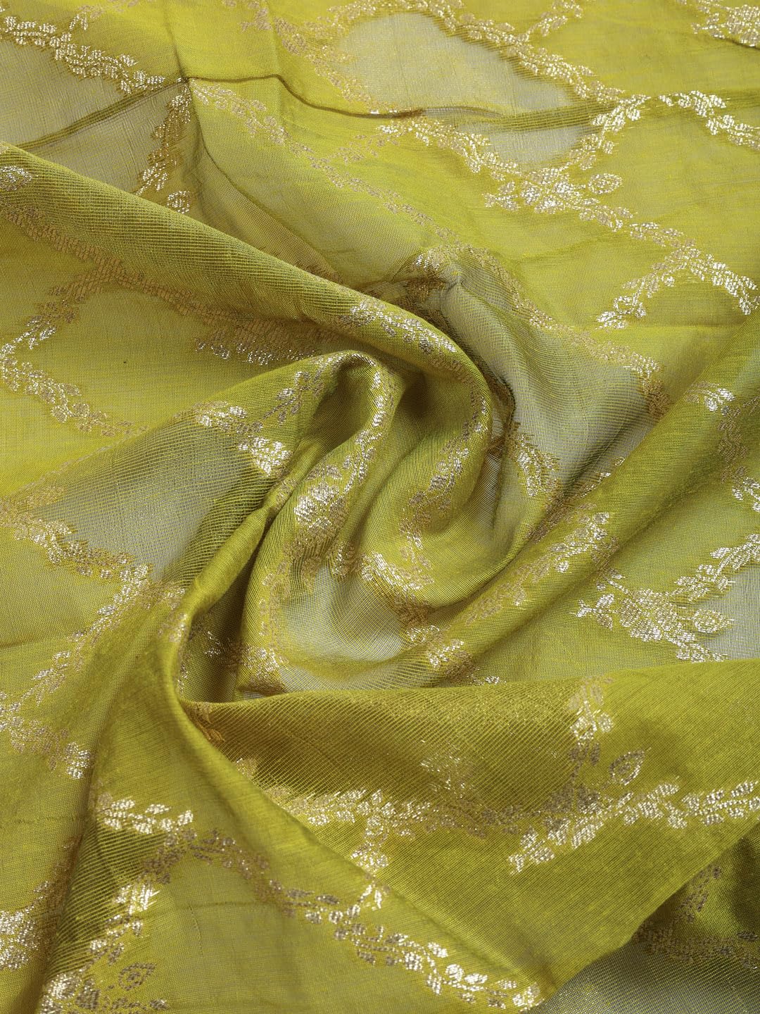 Meena Bazaar Printed Cotton Unstitched Kurta with Bottom & Dupatta
