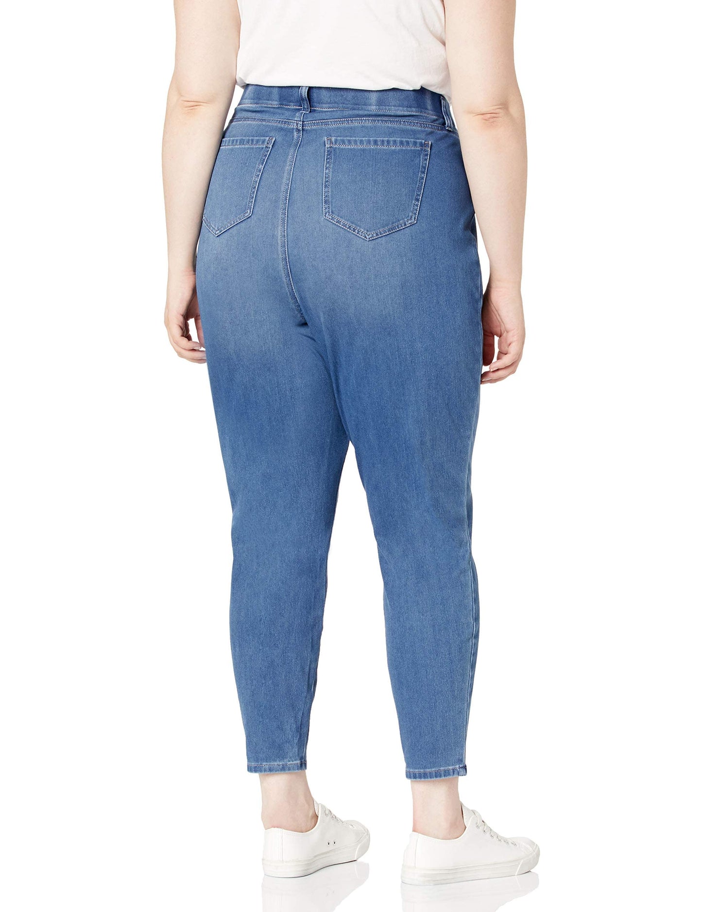 Amazon Essentials Women's Pull-On Knit Jegging (Available in Plus Size), Light Wash, Large