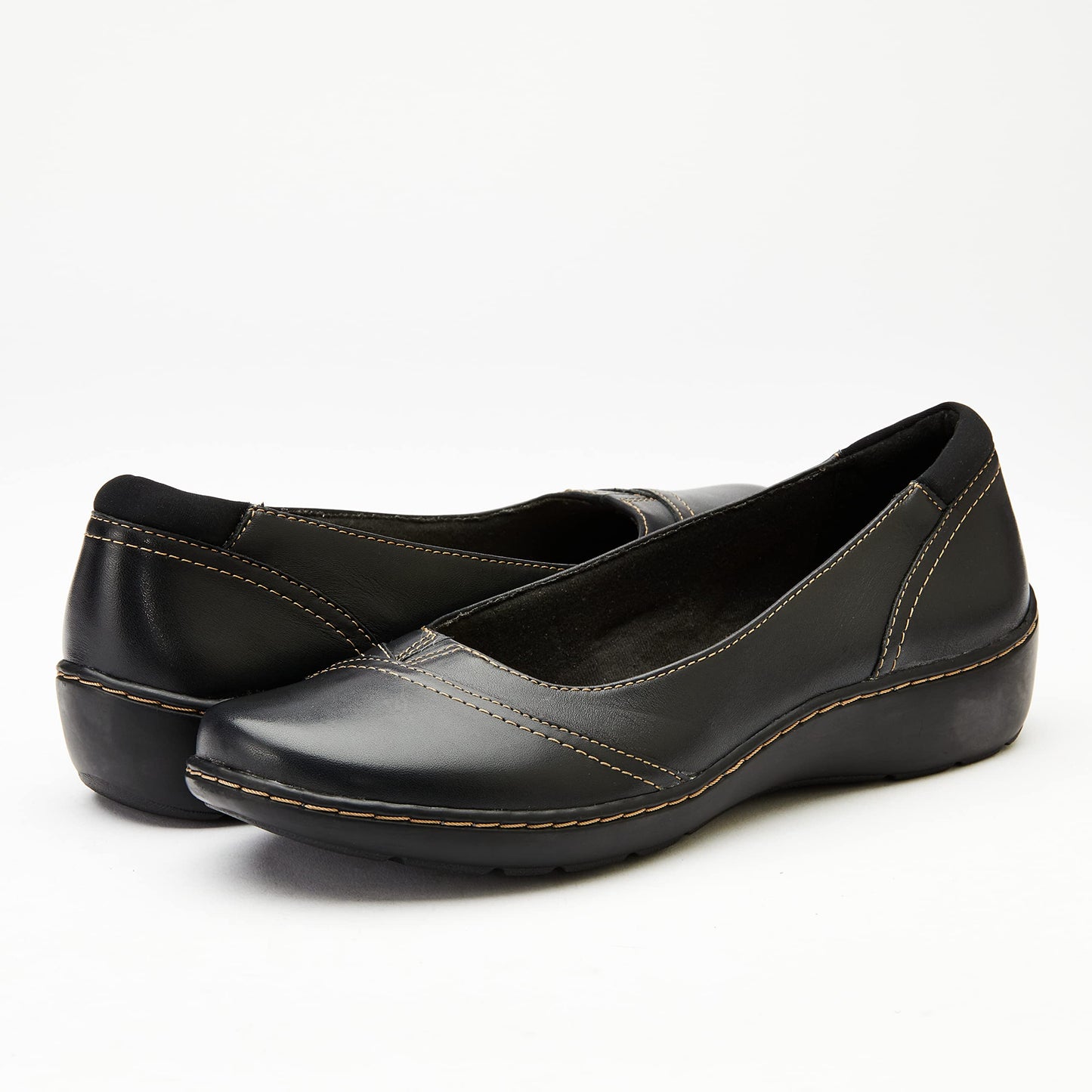Clarks Women's Cora Eliza Black Leather Pumps-3.5 UK (26159585