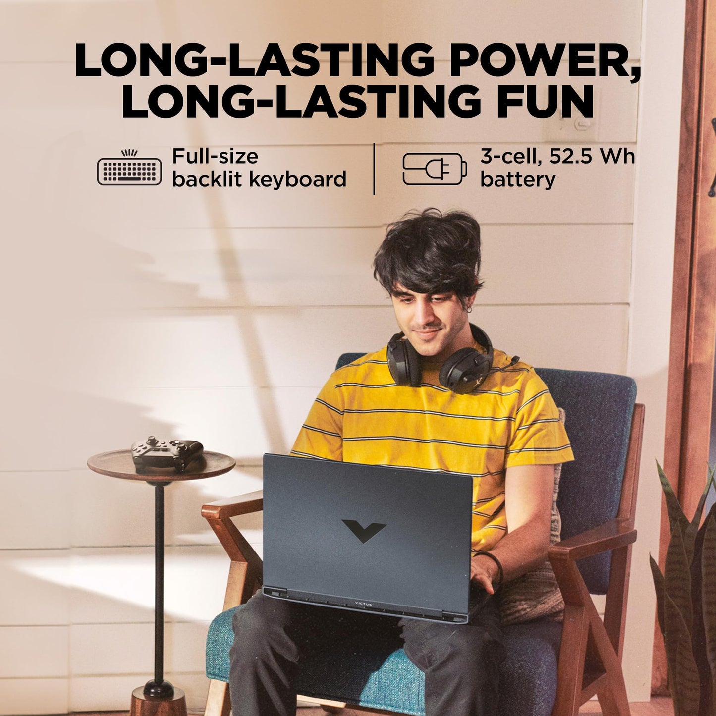 HP Victus, 13th Gen Intel Core i5-13420H, 4GB NVIDIA RTX 2050 Gaming Laptop (16GB RAM, 1TB SSD) 144Hz, IPS, 15.6"/39.6cm, Flicker-Free, Win11,Office21, Mica Silver, 2.3Kg, Enhanced Cooling, fa1307tx