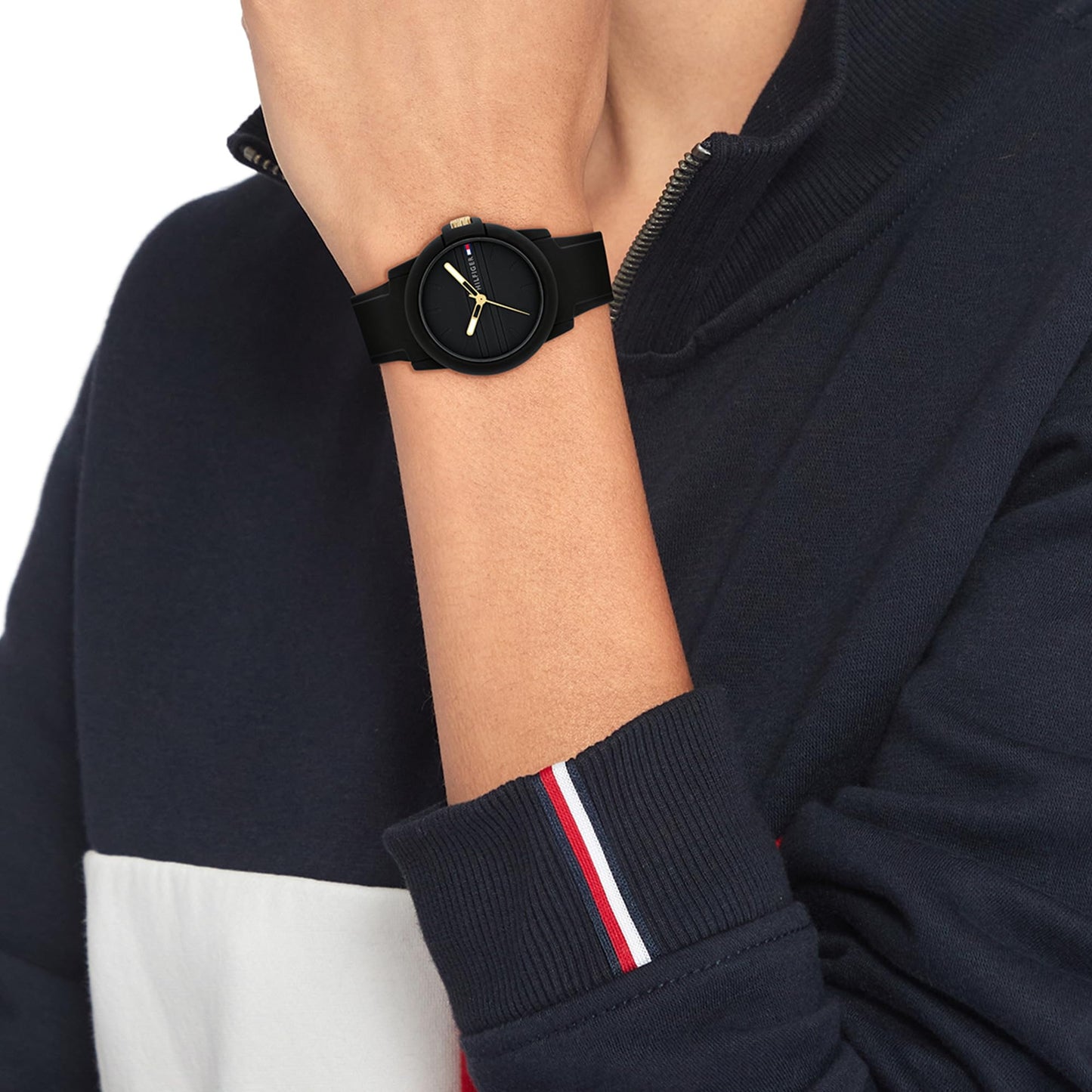 Tommy Hilfiger Analog Black Dial Silicone Strap Watch for Women