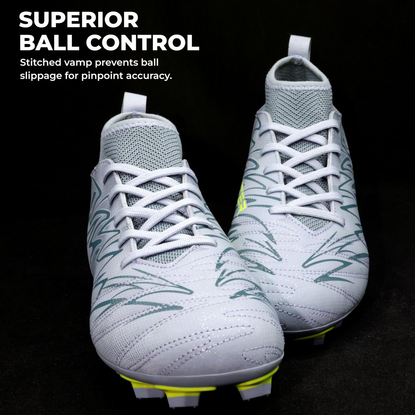 Nivia Encounter Pro 11 Football Stud for Men, Synthetic Leather Upper with Double Color TPU Sole, Ideal for Hard and Grassy Surfaces, Comfort Grey, UK08