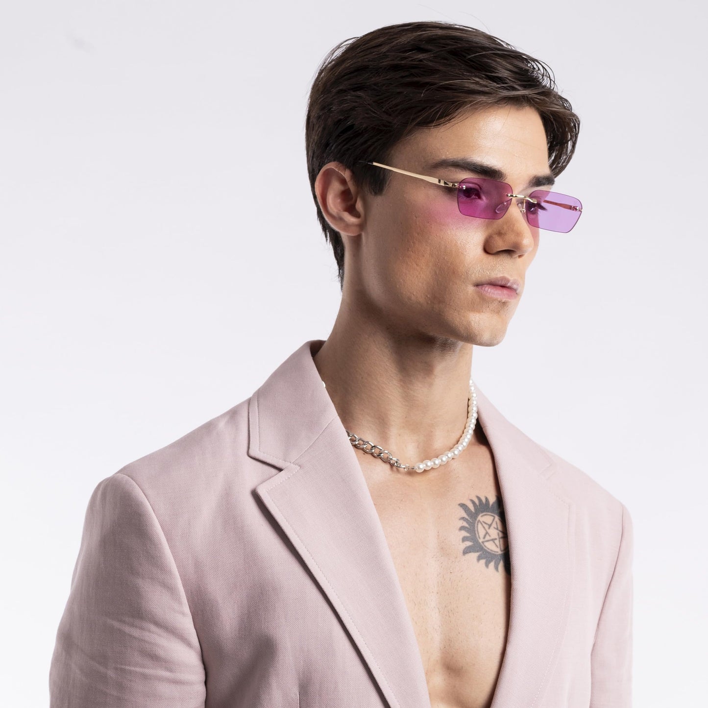 Voyage UV Protected Violet Rectangular Sunglasses for Men & Women (3405MG3787 | Golden Frame | Violet Lens)
