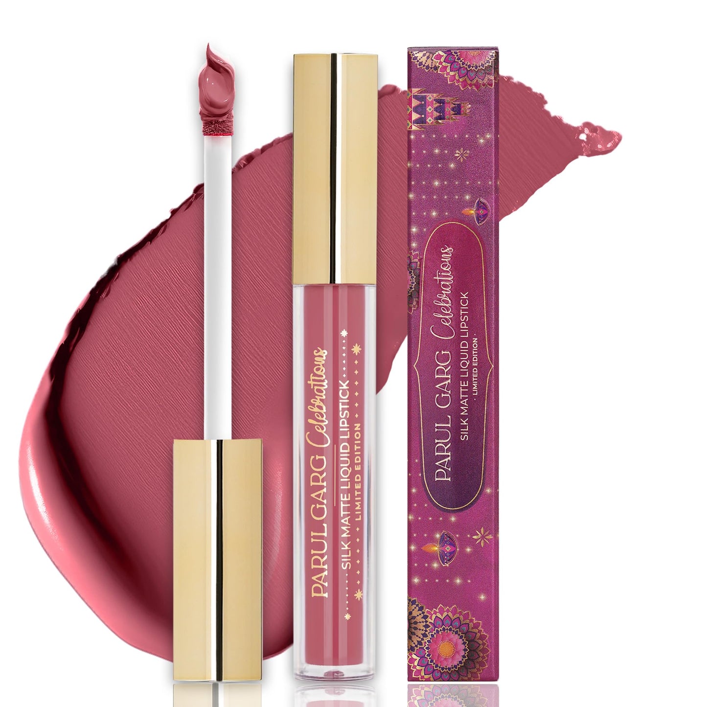 Parul Garg Beauty Silk Matte Liquid Lipstick | Long-Lasting & Smudge-Proof | Soft Matte Finish | Vegan & Clean Beauty | Hydrating with Shea Butter & Vitamin E | Shubh (Perfect Nude) | 2.5ml