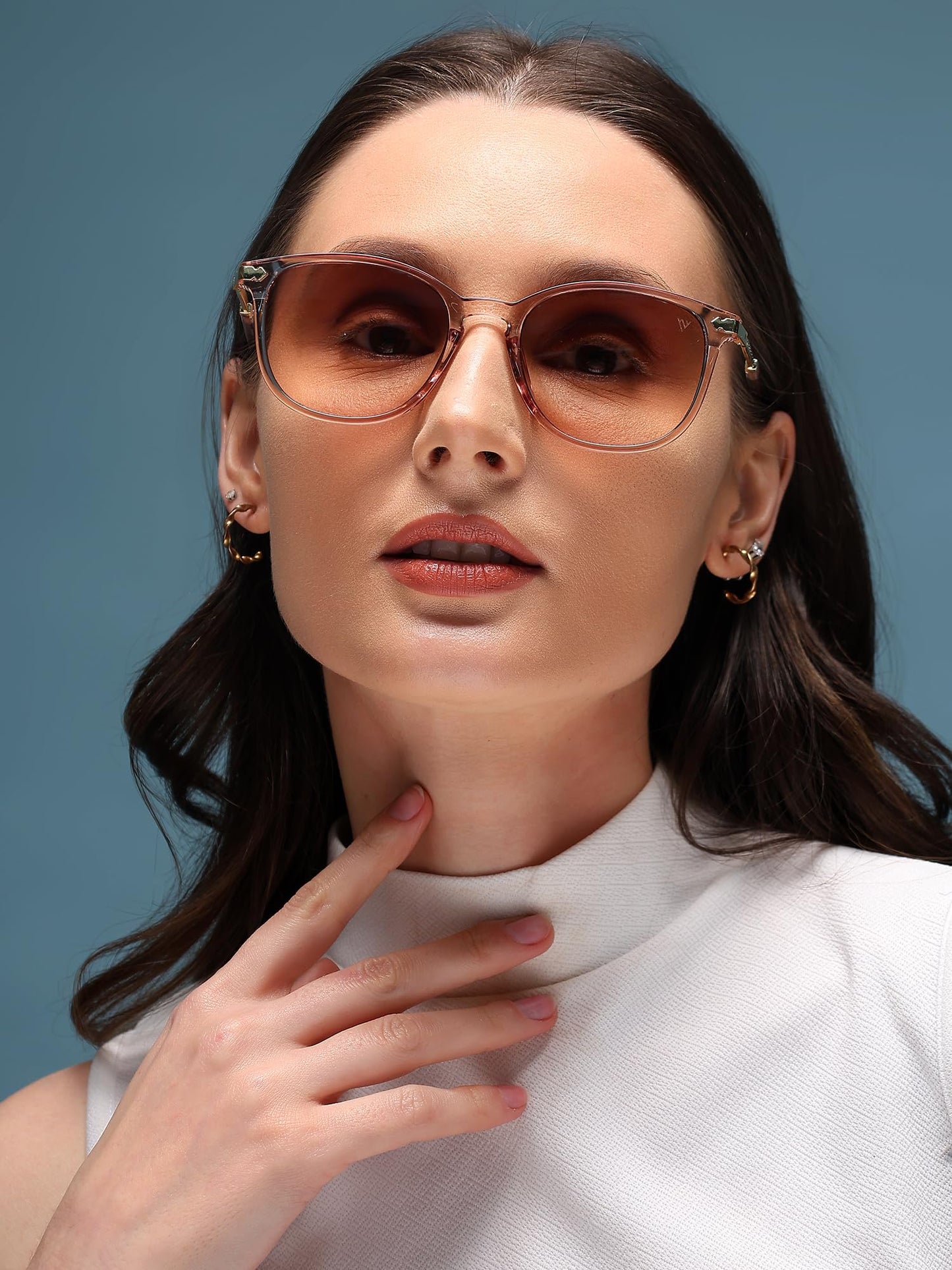 Voyage UV Protected Rectangular Women Sunglasses - (A3046MG3181 | Brown & Pink Lens | Black Frame)