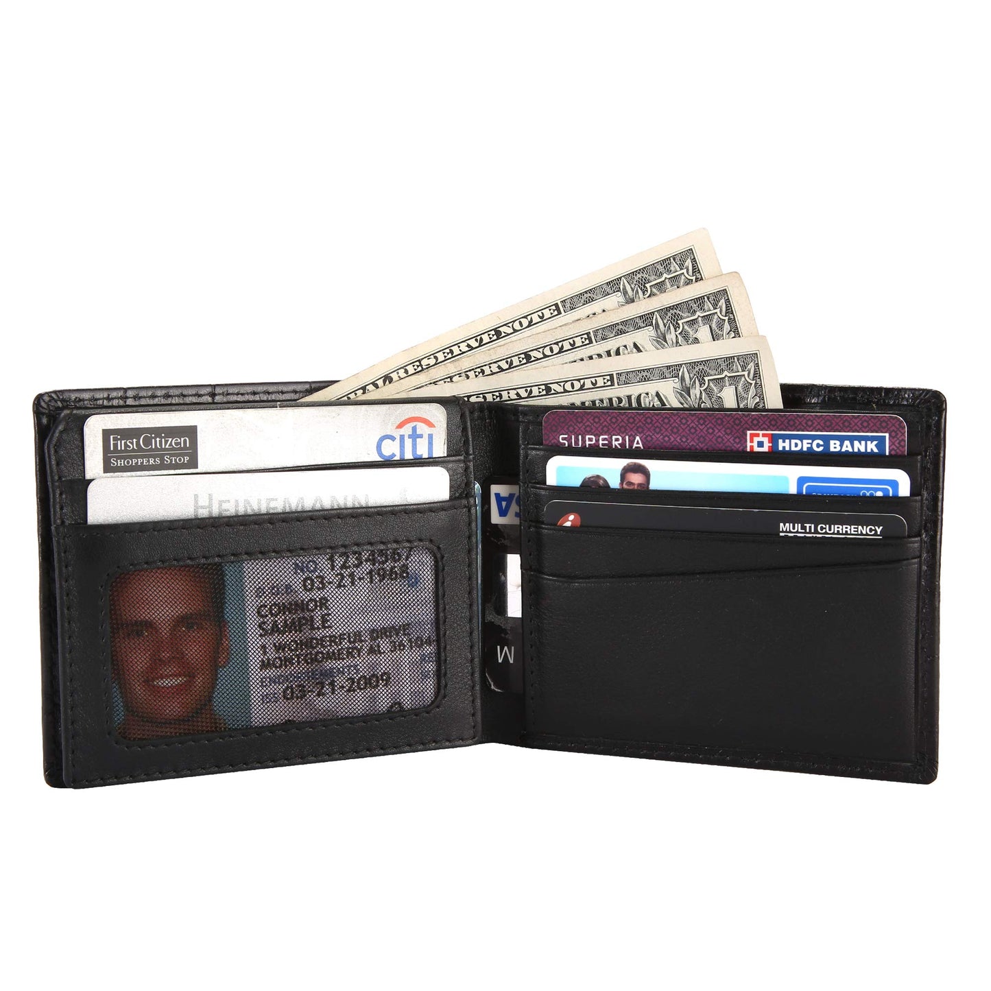 Cross Black Men's Wallet Stylish Genuine Leather Wallets for Men Latest Gents Purse with Card Holder Compartment(AC268799_3-1)