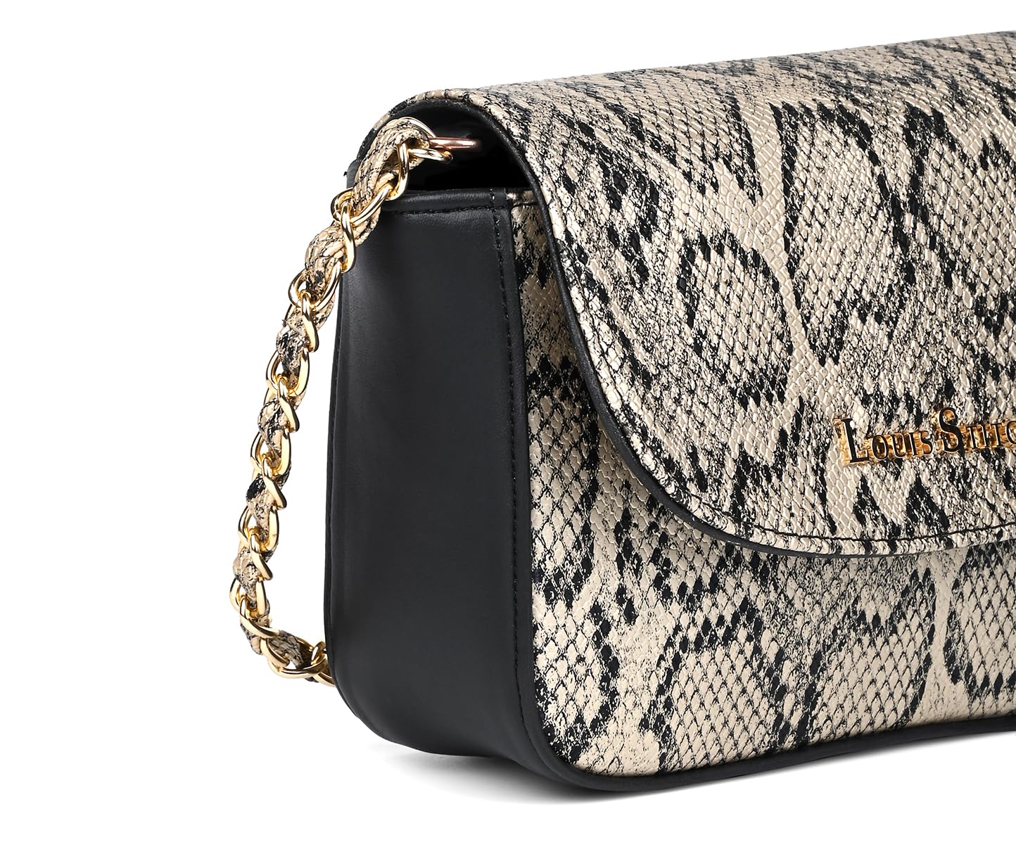 LOUIS STITCH Crossbody Sling Bag for Women | Textured Golden Mini Satchel Bag Purse for Women