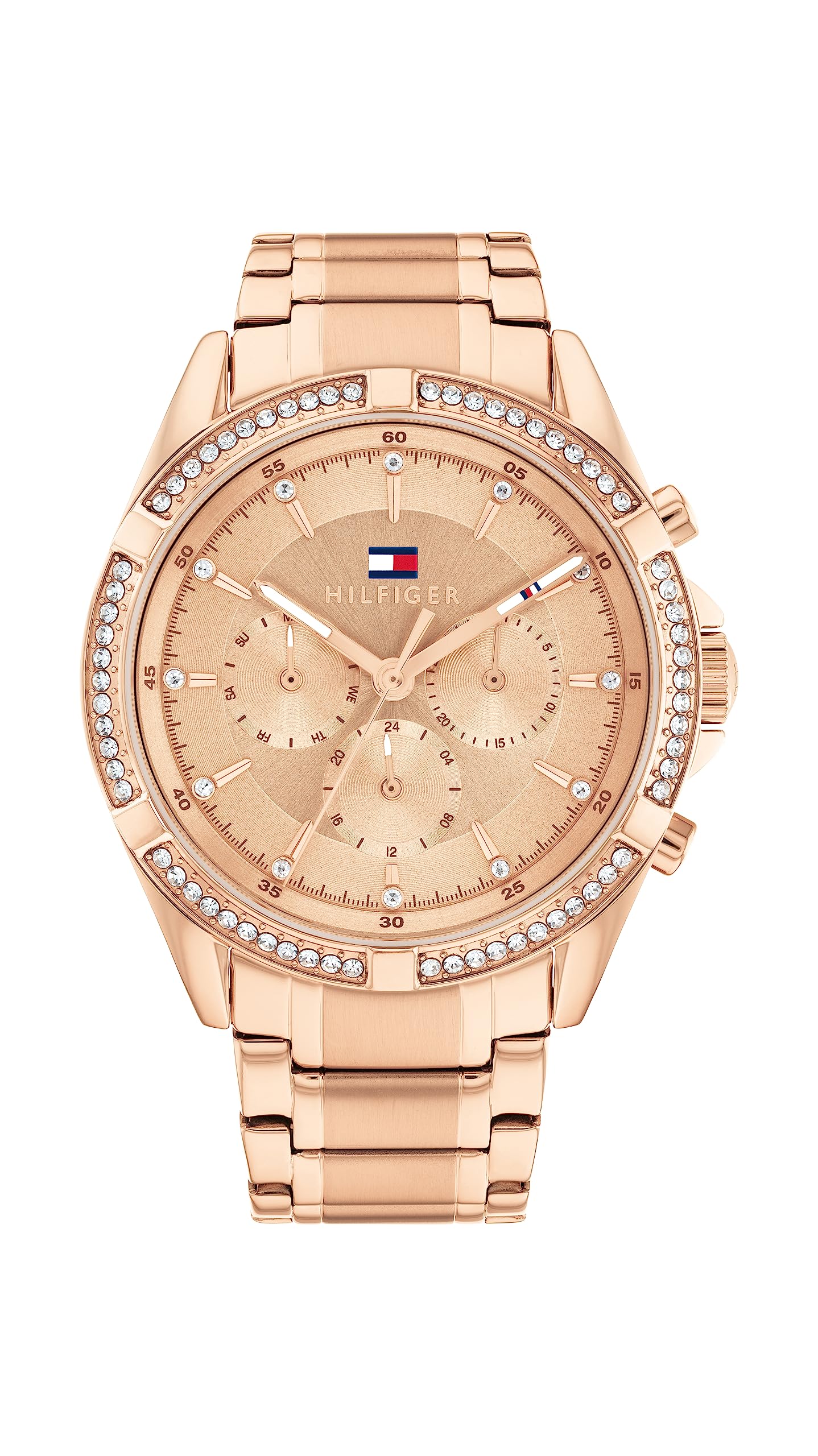 Tommy Hilfiger Kenzie Quartz Multifunction Rose Gold Dial Rose Gold Stainless Steel Strap Watch for Women
