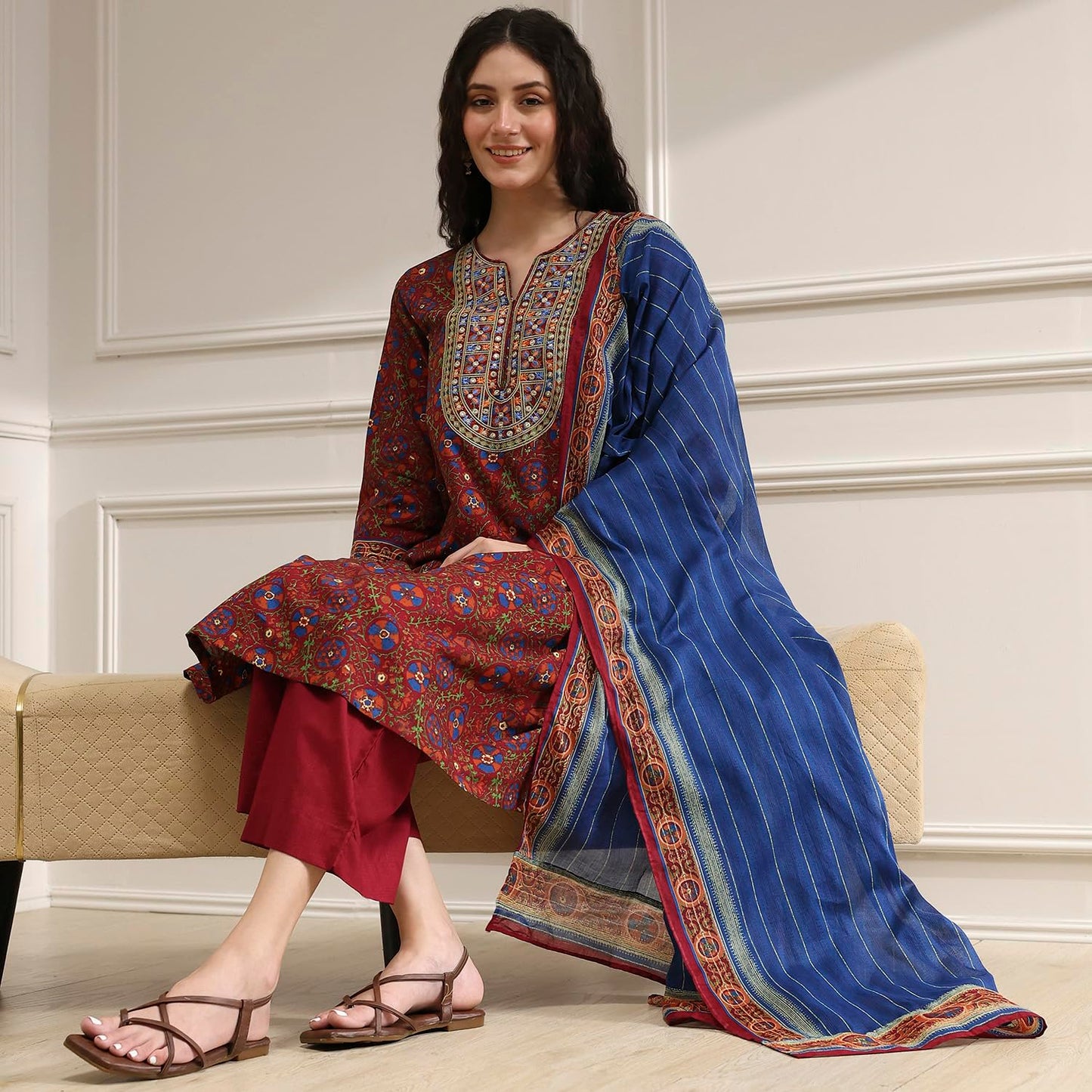 BIBA Women's Cotton Kurta Set