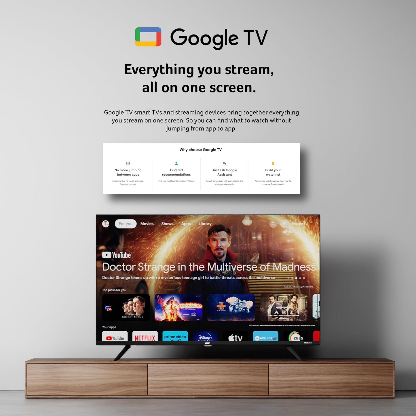 Acer 109 cm (43 inches) G Plus Series 4K Ultra HD LED Smart Google TV AR43UDGGR2851AD