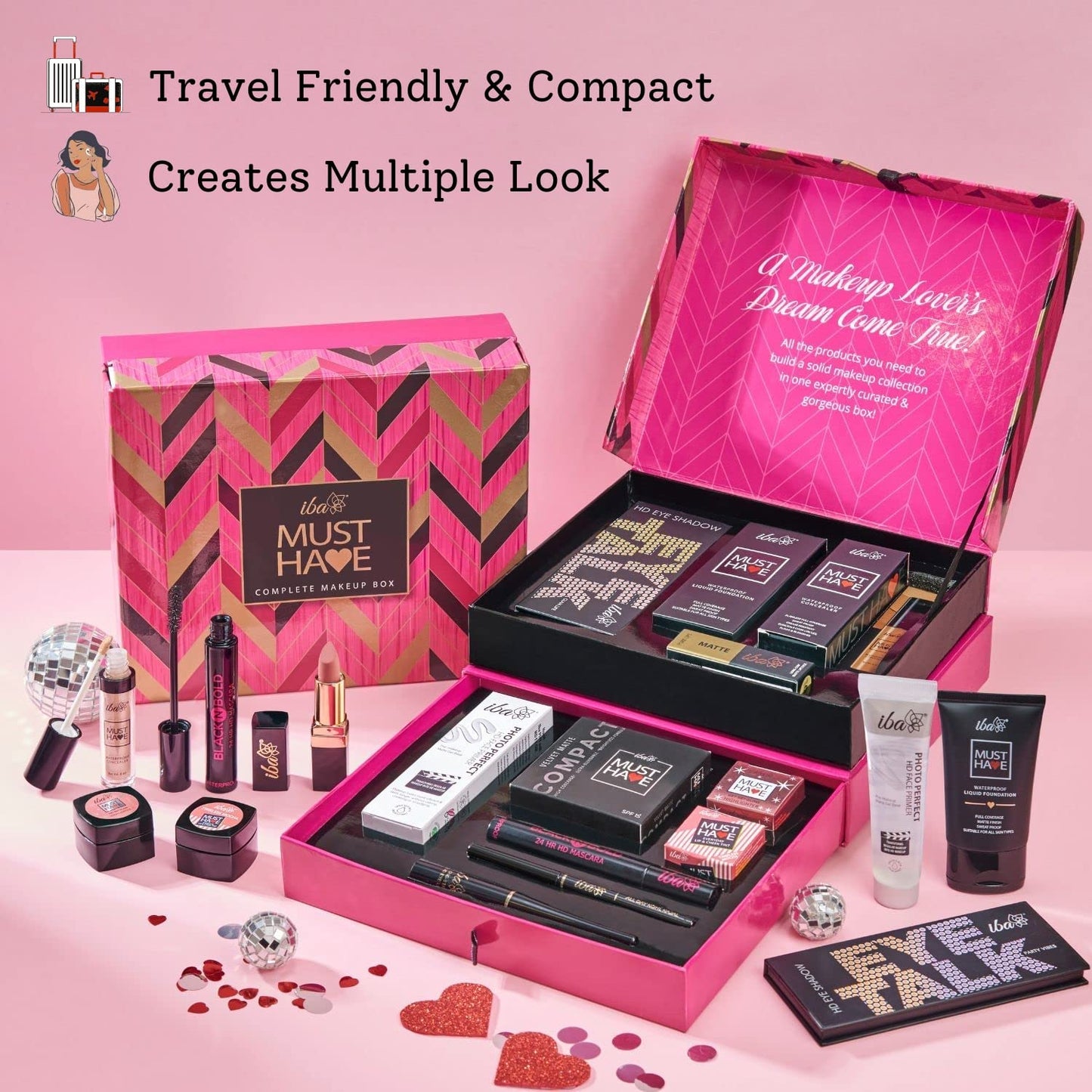 Iba Must Have Complete Makeup Box for Women (Dusky) with 11 Essential Products | Waterproof | Bridal Makeup | Full Face Makeup | 100% Vegan & Cruelty Free