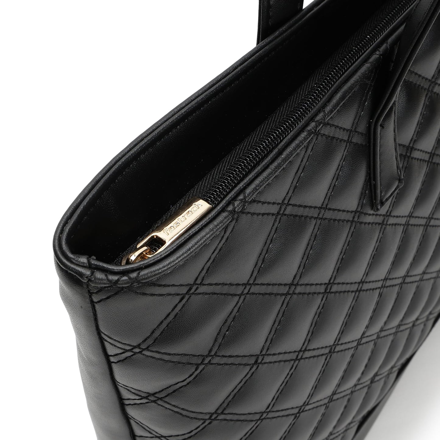 Fastrack Quilttote | Quilted Faux-Leather Laptop Tote For Women | 14-Inch Laptop Compatible Office & Casual Carry