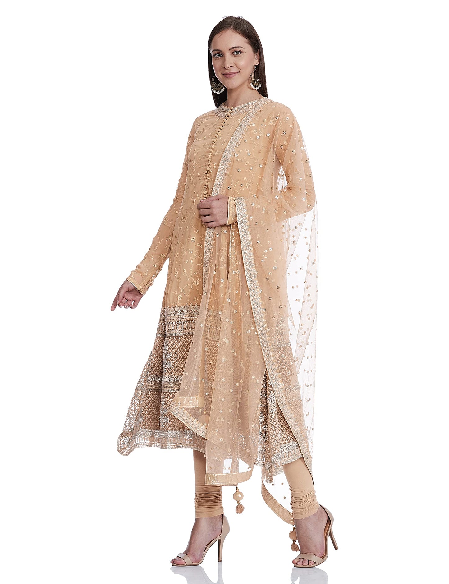 W for Woman Women's Rayon straight Salwar Suit Set (20FESP10527-400131_ Green_ 6 (X-Small))