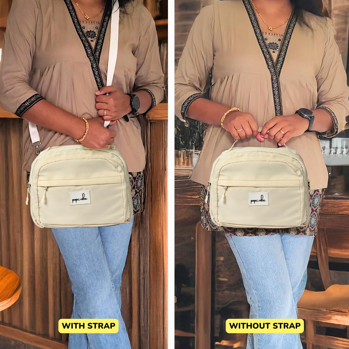 POPCUBE Women Big Crossbody Bag Waterproof Multi-layer Casual Satchel Bag Shoulder Bag Messenger Bag Travel Bag With Inner Padded Pocket & Adjustable Strap