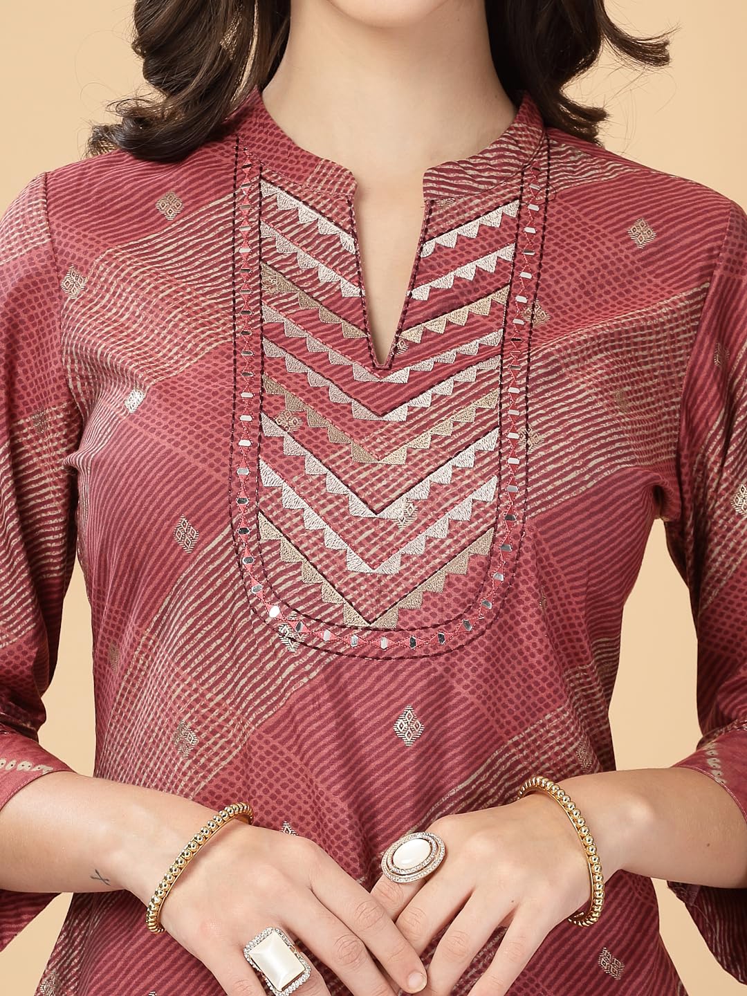 Nayam By Lakshita Abstract Printed Modal Chanderi Kurta and Palazzo Set for Women