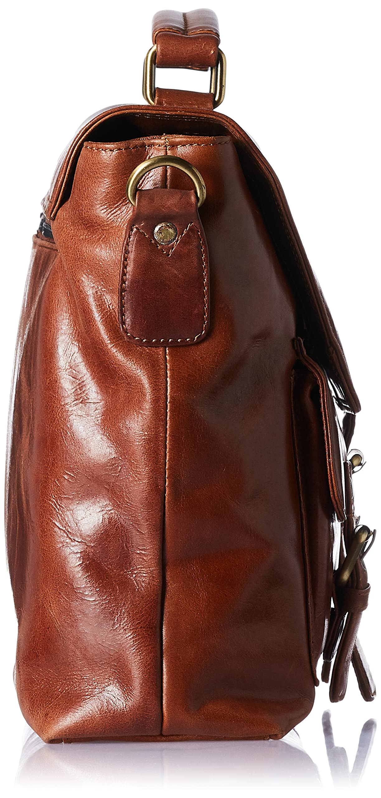 Calfnero Leather 39 cms Cognac Messenger Bag (K-177-Cognac)