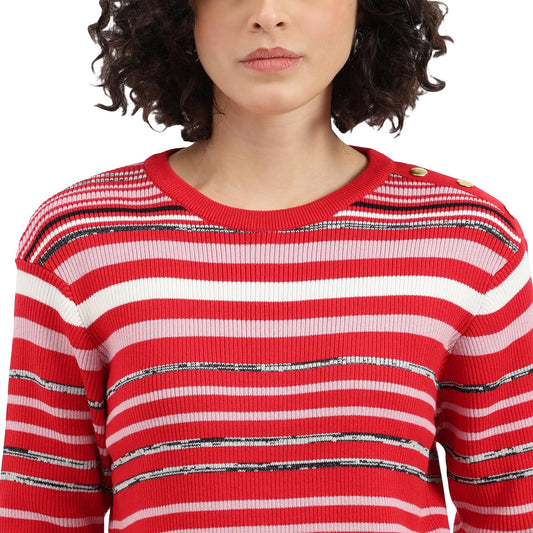 United Colors of Benetton Round Neck Striped Sweater