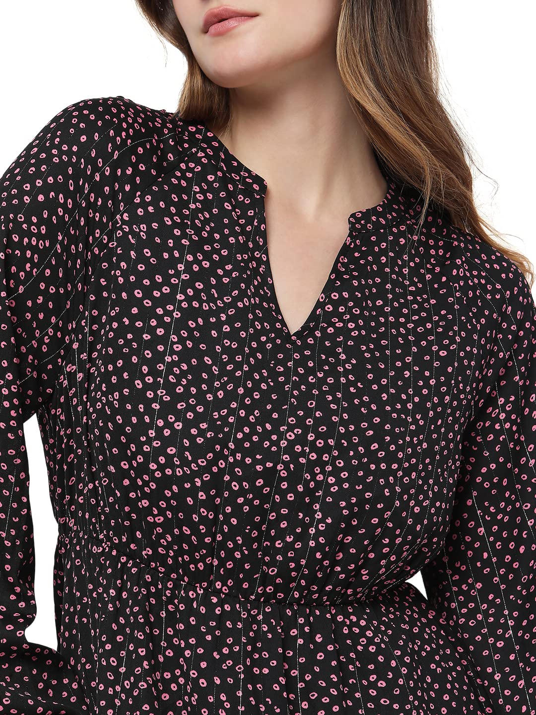 Vero Moda Women's Polyester A-Line Above The Knee Dress (144881801- Black_XS)