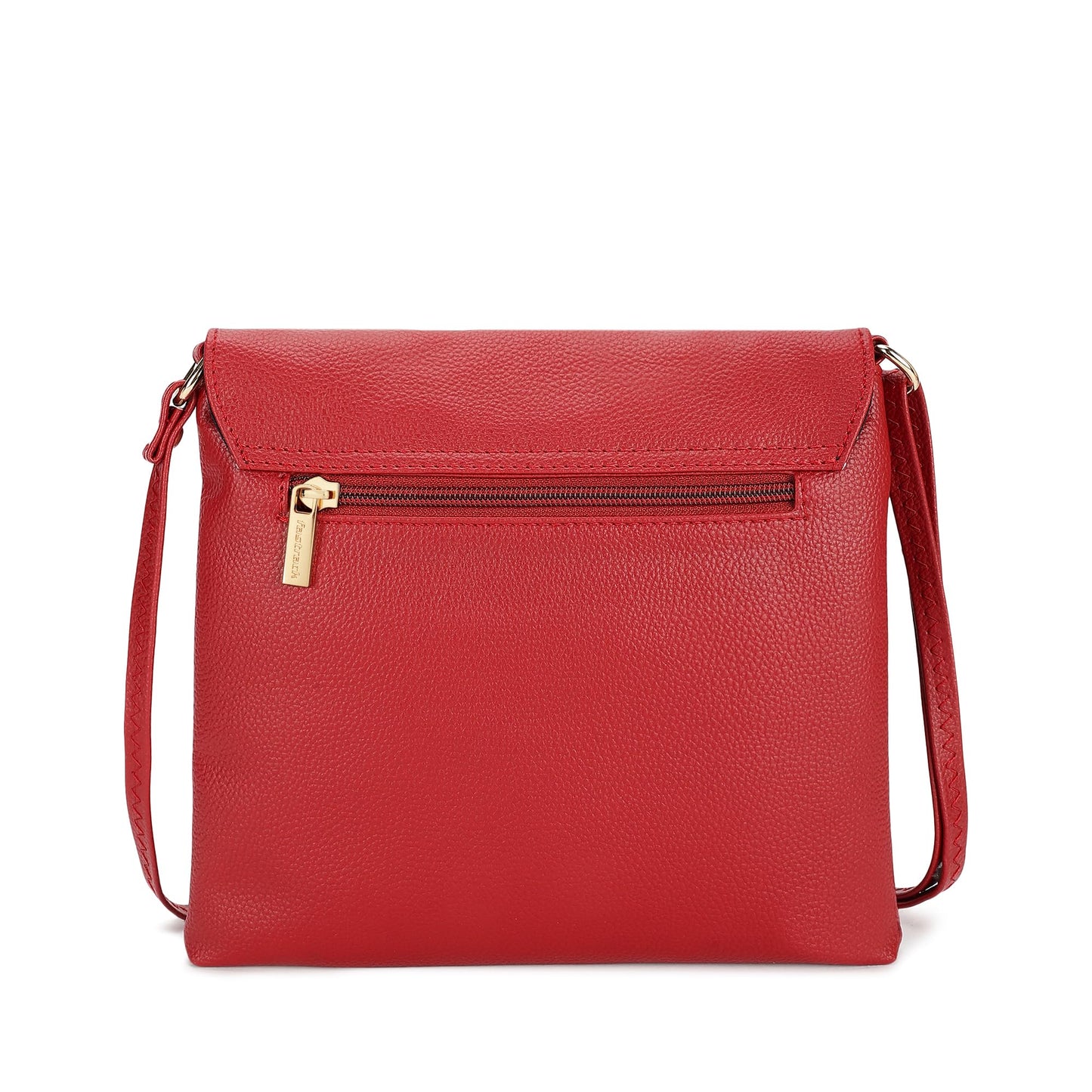 Fastrack Women's Solid Structured Sling Bag with Non-Detachable Sling Strap & Button Closure, Maroon