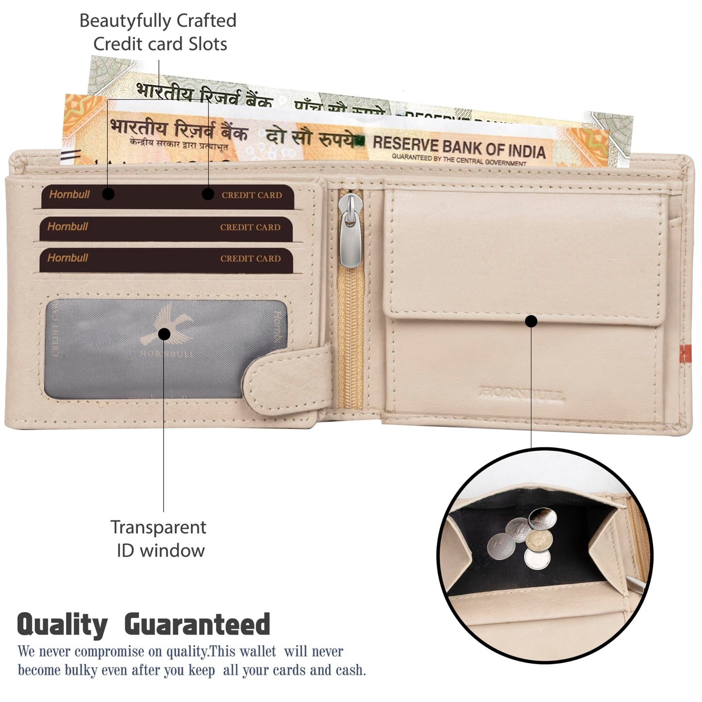 HORNBULL Denial Garlic Leather Wallet for Men | Wallets Men with RFID Blocking | Mens Wallet, Blue