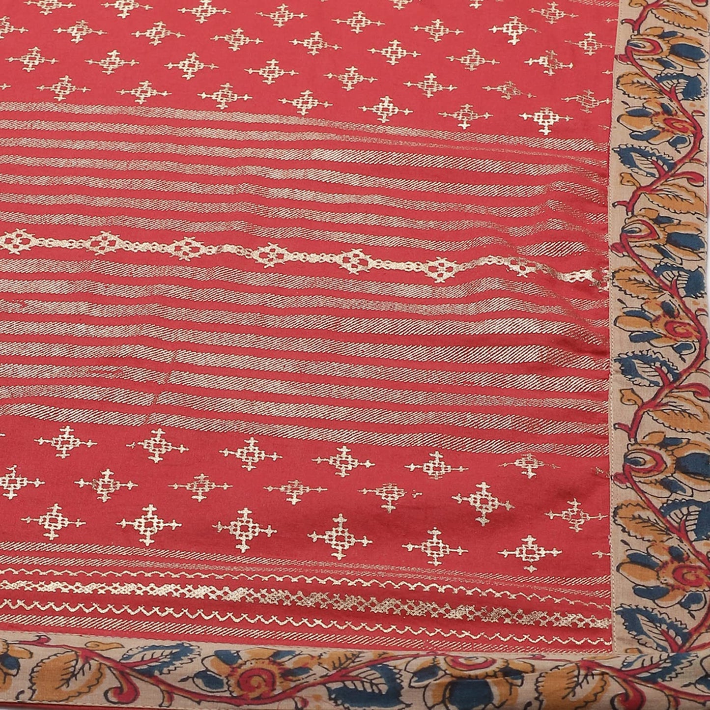 BIBA Women Printed Fitted Polyester Salwar Kurta Dupatta(Skddurgotsa7567_Red_34)