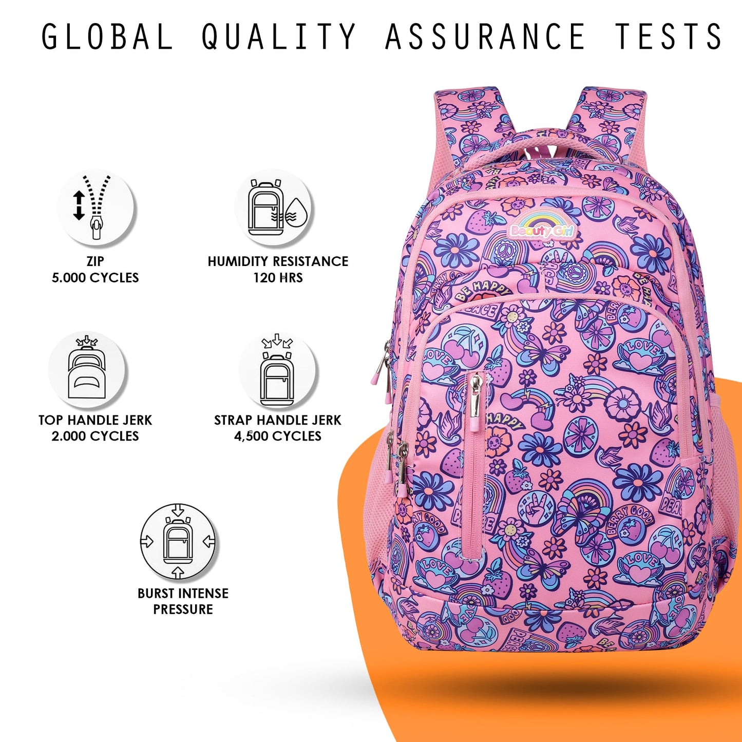 BEAUTY GIRLS BY HOTSHOT |SCHOOL BAG|COLLEGE BACKPACK|TUTION BAG|FOR GIRLS & WOMEN|18 INCH|32 L WATER RESISTANT |SCHOOL BAG FOR GIRLS