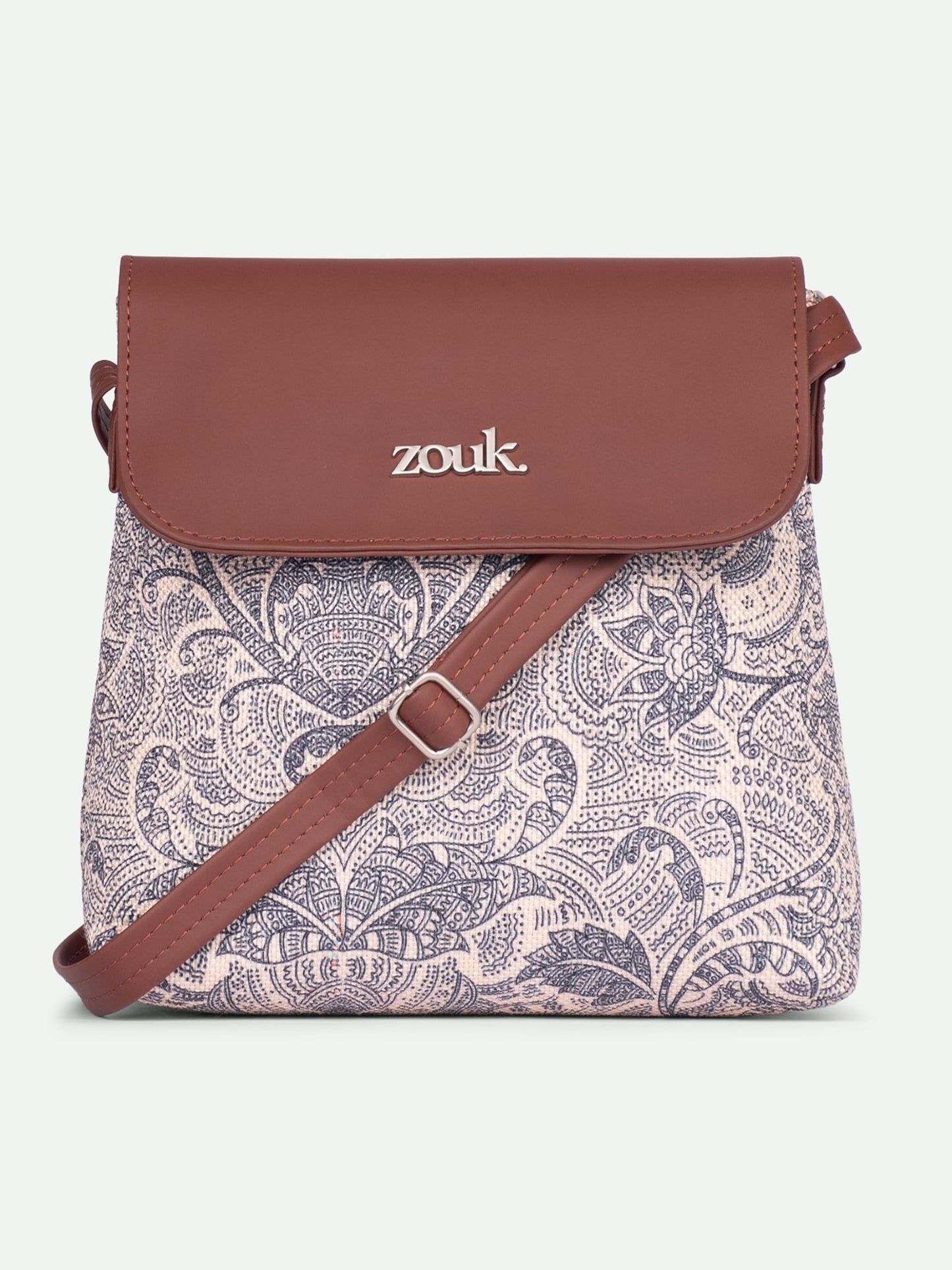 ZOUK Colaba Shirin Women's Hand Crafted Multicolor Flap Sling Bag