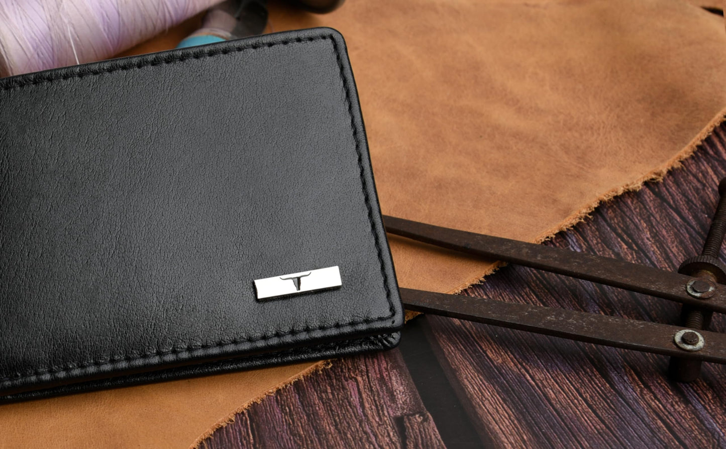 URBAN FOREST Fred Aniline Black Leather Wallet for Men