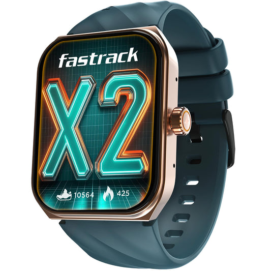 Fastrack Limitless X2 Smart Watch, 1.91" Ultravu with Rotating Crown, 60 Hz Refresh Rate, Advanced Chipset, Singlesync BT Calling, 100+ Sports Mode & Smartwatch Faces, IP68, Teal