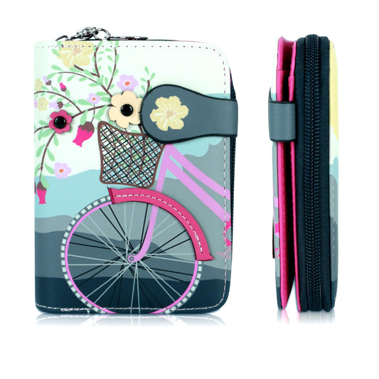 NFI essentials Small Wallet for Women, PU Leather Printed Mini Zipper Wallet for Girls, Credit Card Holder Organizer Coin Purse for Girls