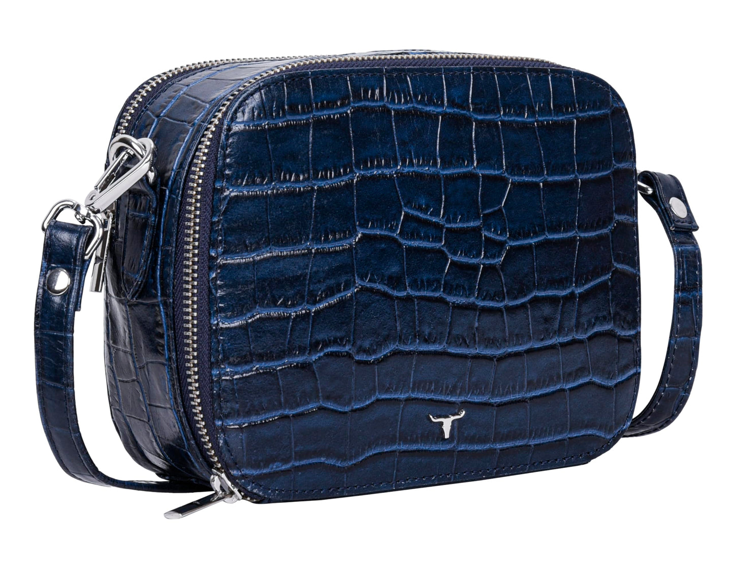 URBAN FOREST Emma Printed Blue Leather Sling Bag for Women